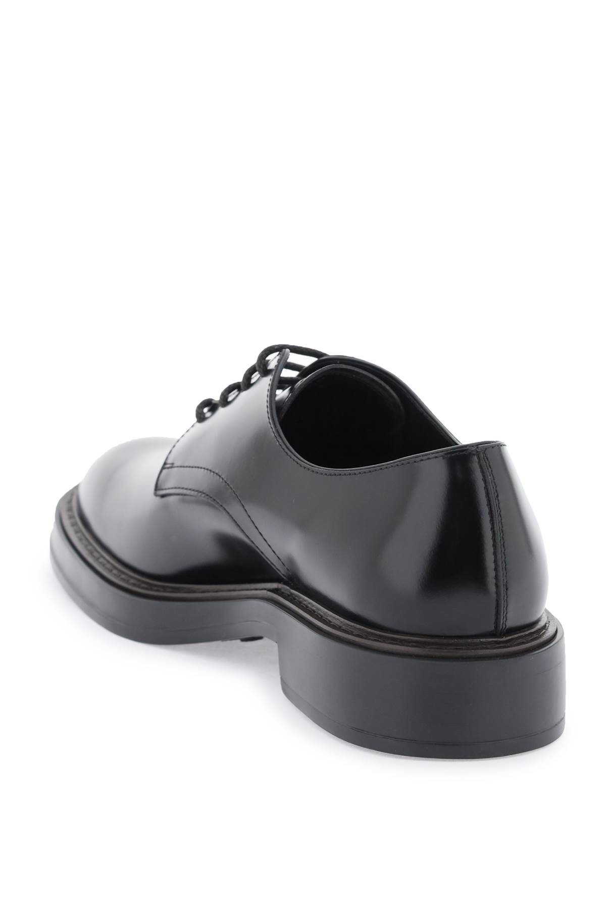 Shop Tod's Leather Lace-up Shoes Tods In Black