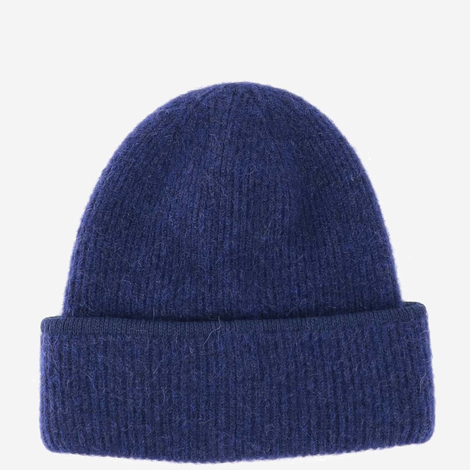 Shop Jacquemus Wool Blend Beanie With Logo In Blue