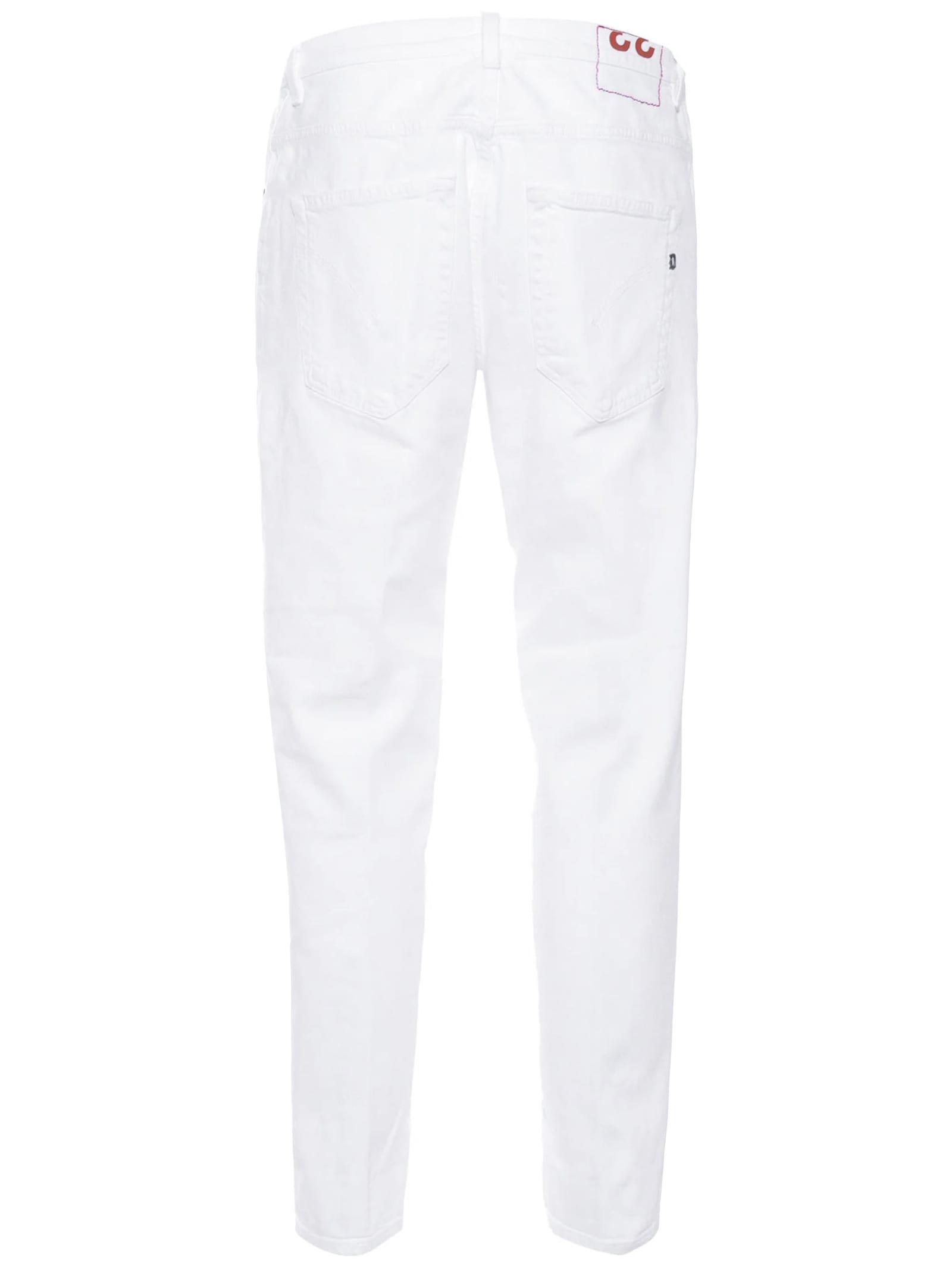 Shop Dondup White Stretch-cotton Denim Jeans