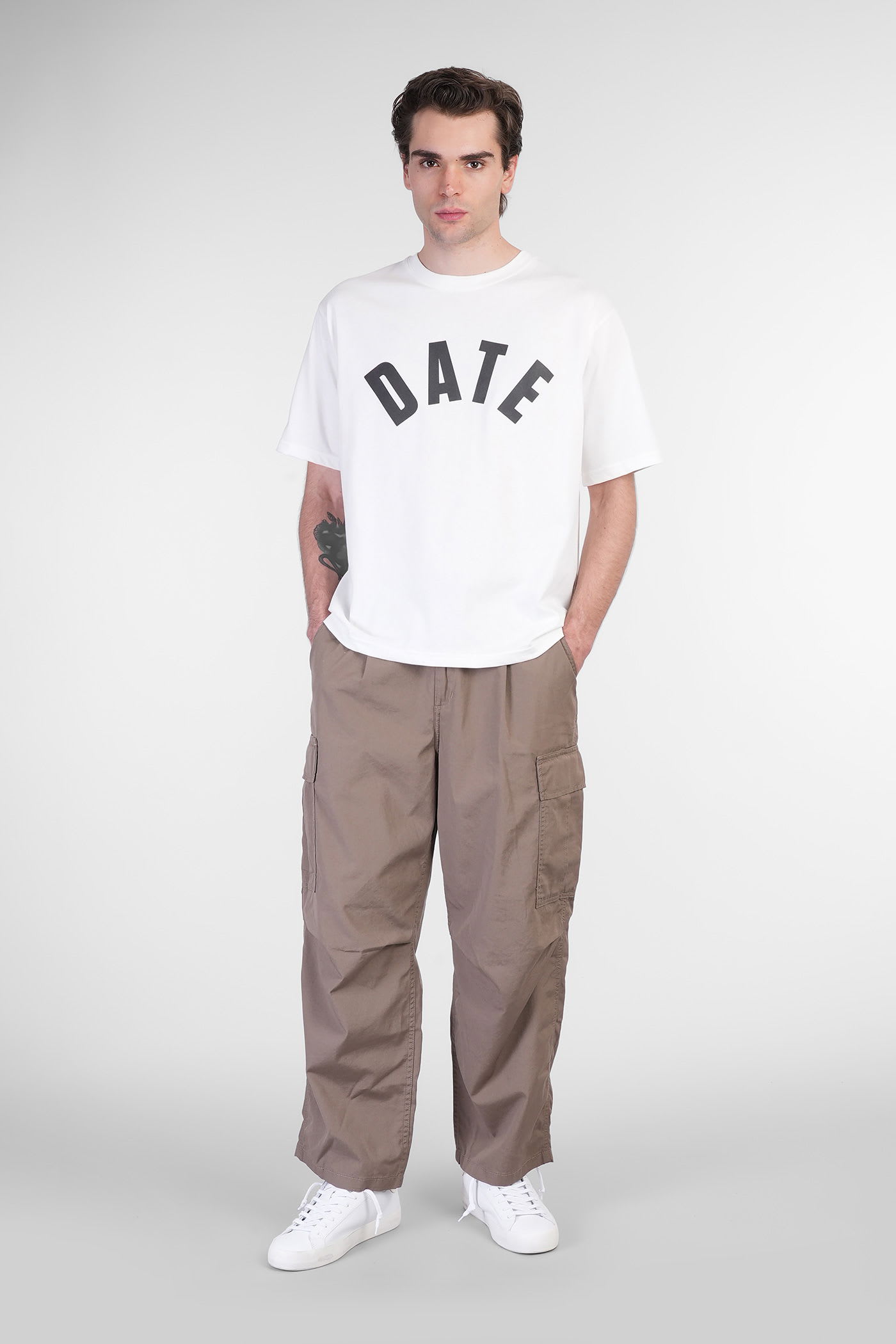 Date Baseball T-shirt In White Cotton