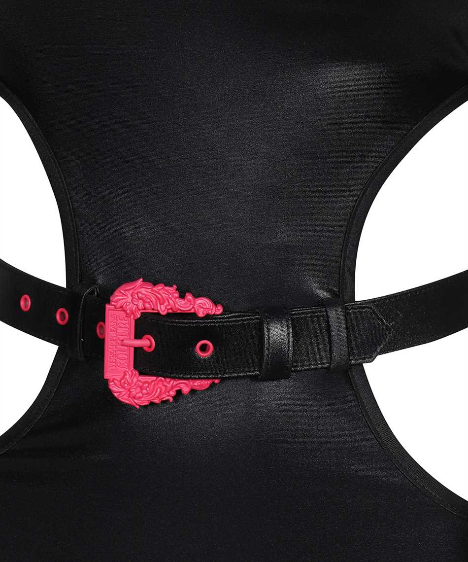 Versace Jeans Couture Bodysuit In Technical Fabric In Black