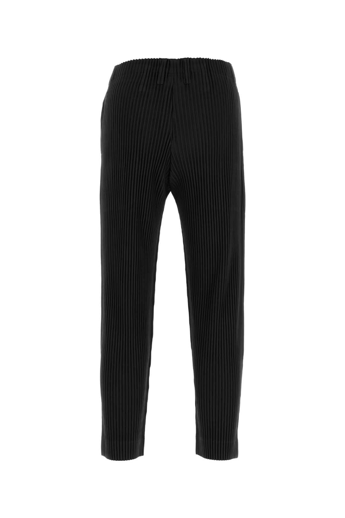 Issey Miyake Textured Cropped Trousers In Polyester In Black