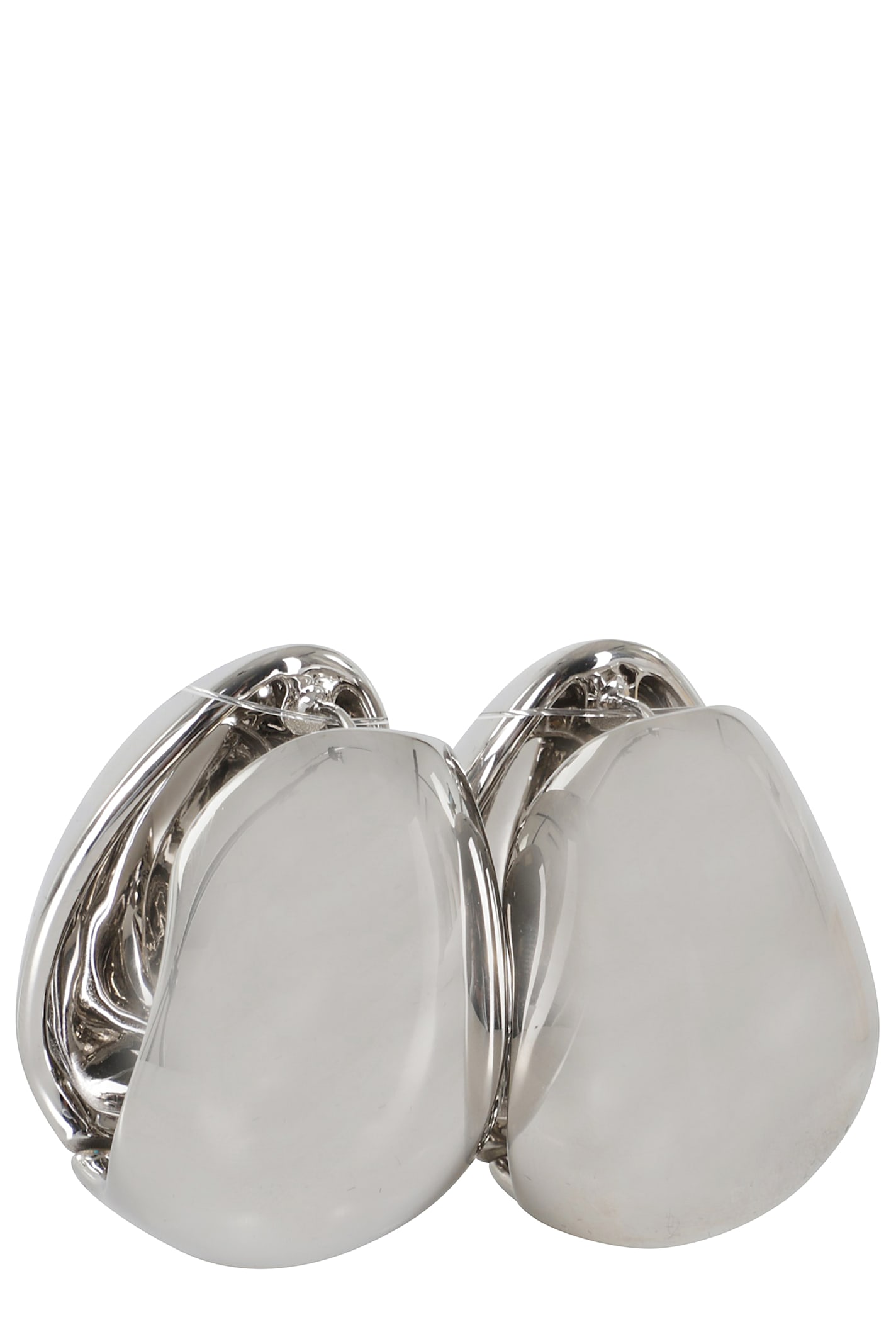 Coperni Xl Logo Creole Earrings In Silver Slv
