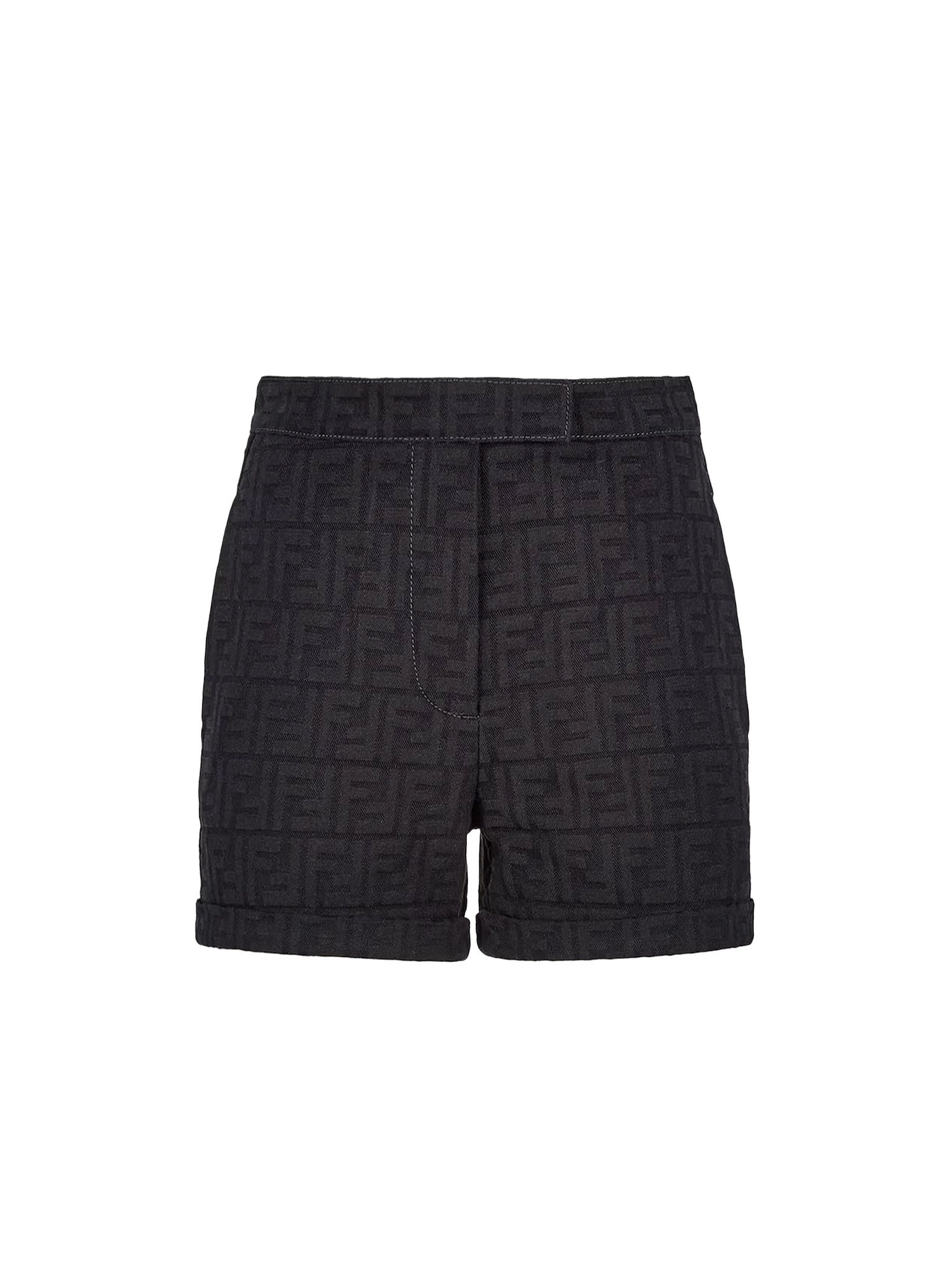 Fendi Denim Shorts In Black