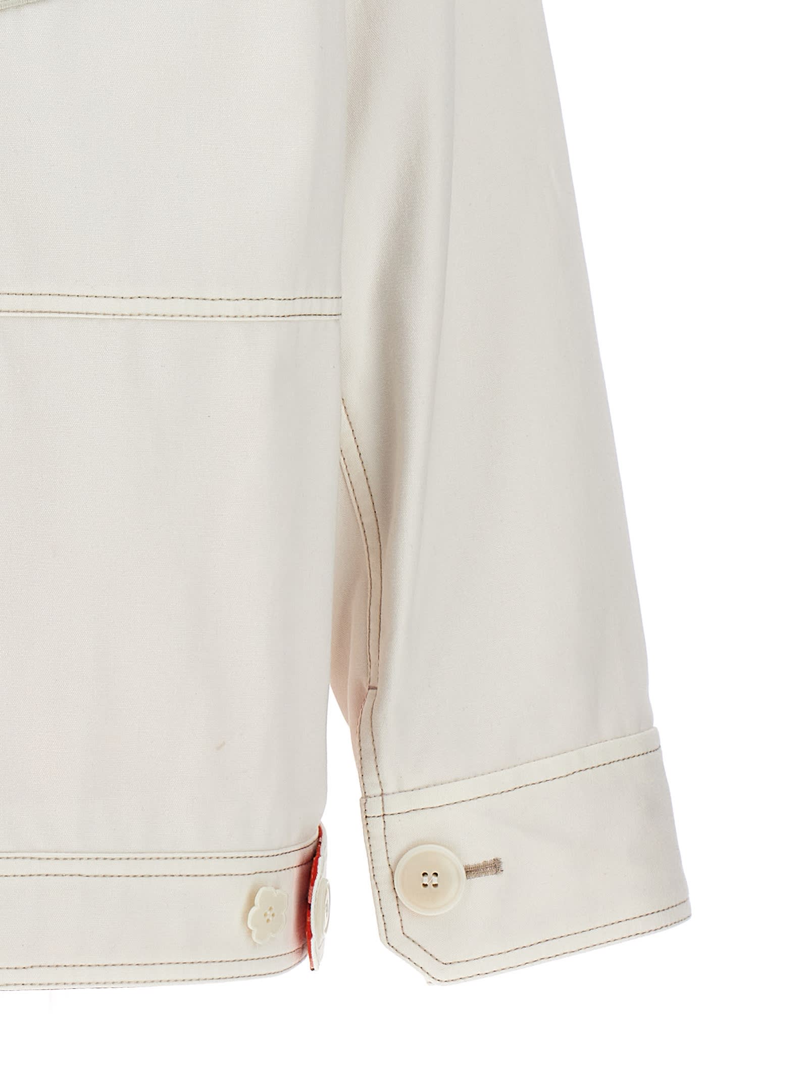 Shop Kenzo Workwear Jacket In Blanc Casse