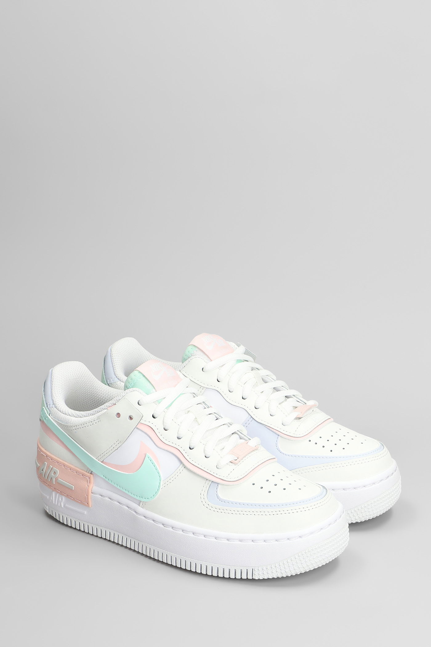 Nike Af1 Shadow Sneakers In White Leather In White