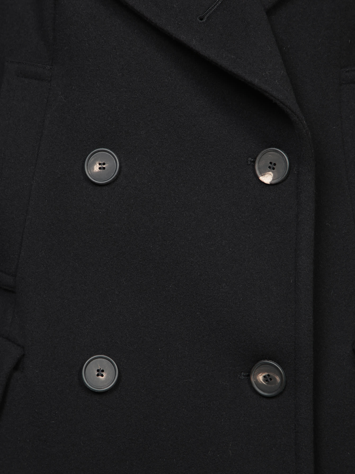 Tagliatore Blanche Wool And Cashmere Black Coat In Black