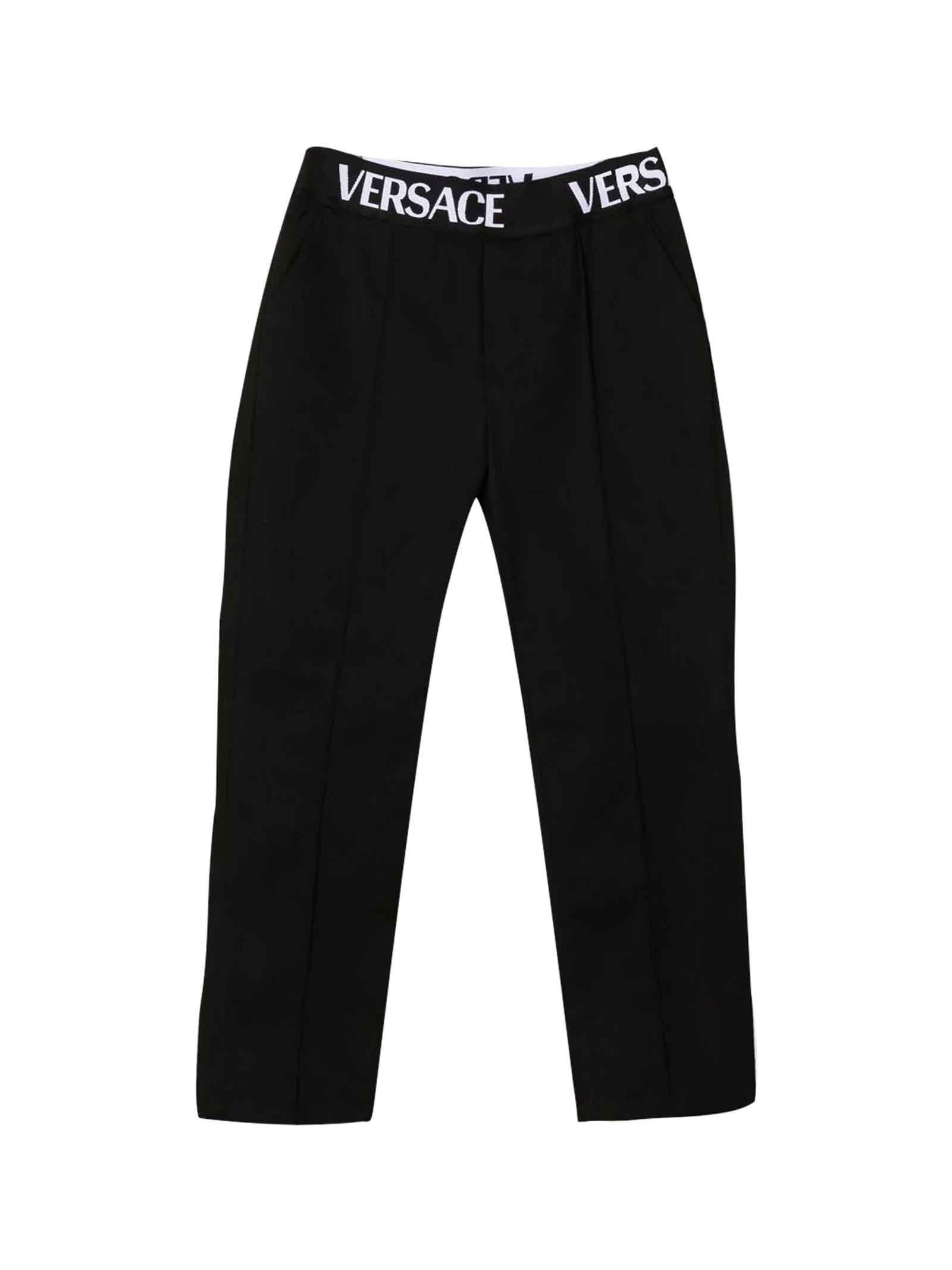 Young Versace Black Trousers Unisex Kids