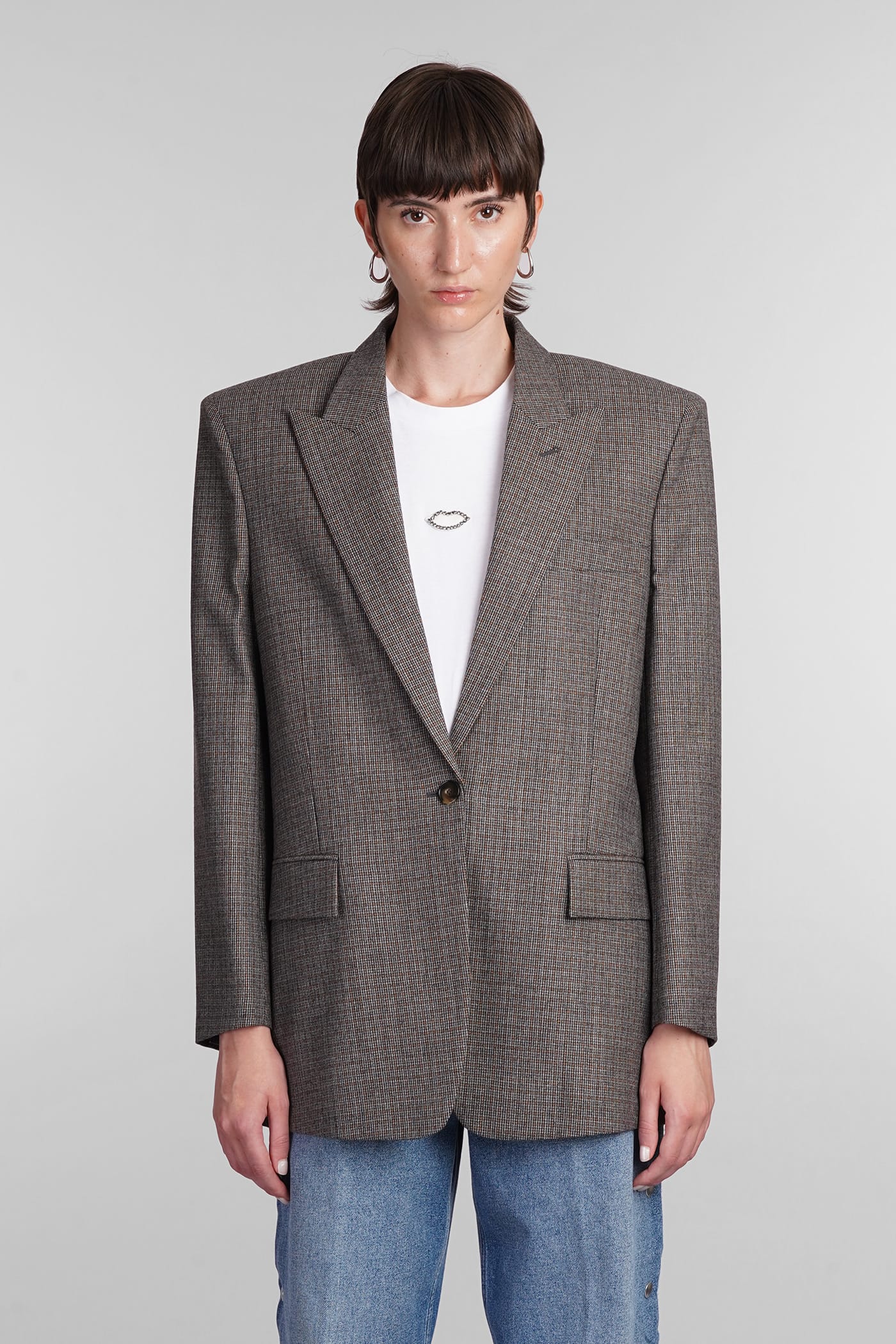 Shop Stella Mccartney Blazer In Grey Wool