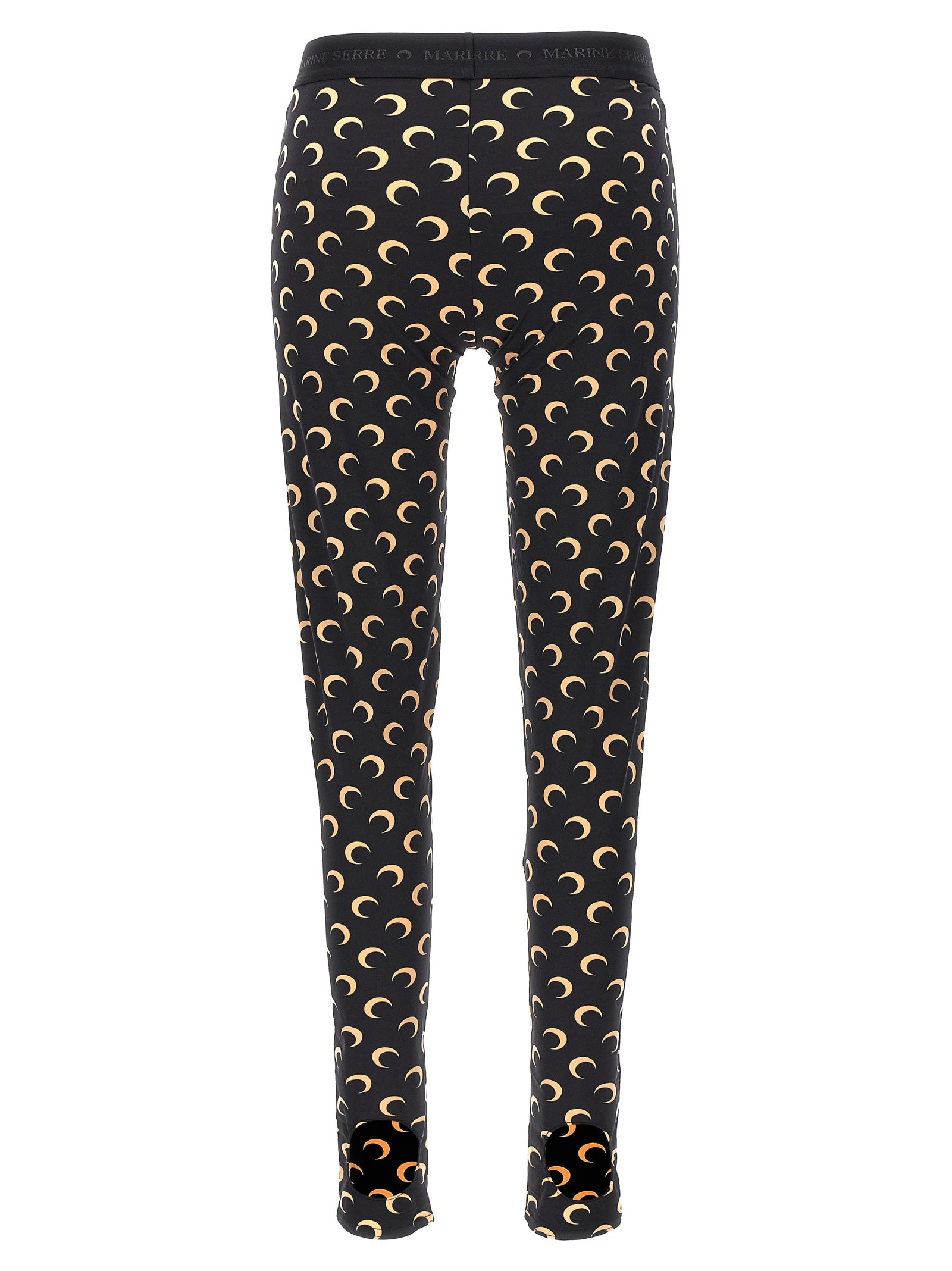 Marine Serre Crescent Moon-print Leggings In Black