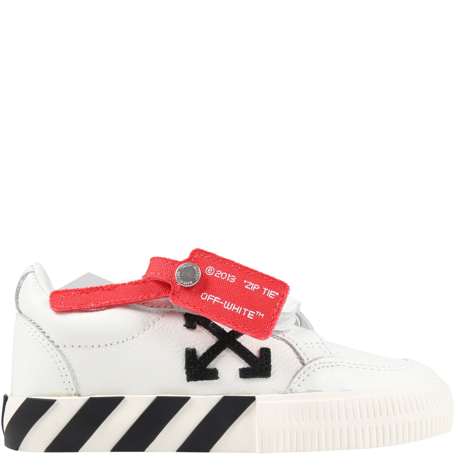Off-White White Sneakers For Kids With Black Arrows