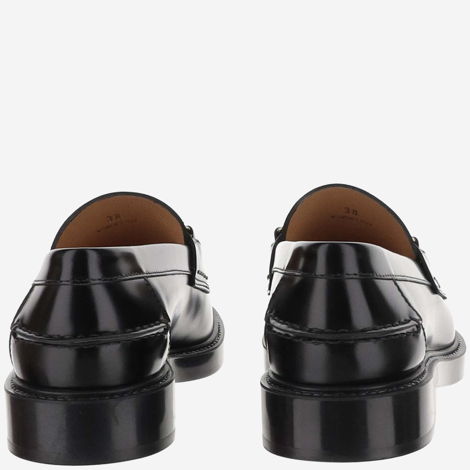 Shop Tod's Leather Loafers In Black