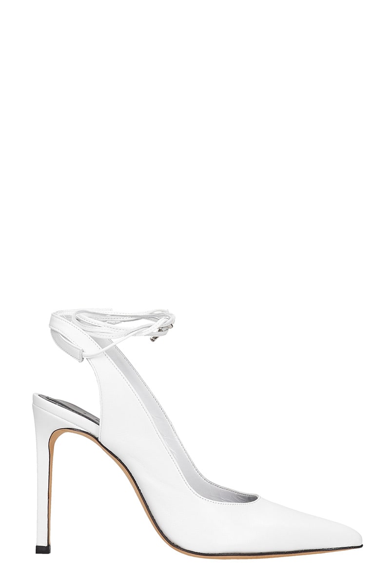 IRO RECH PUMPS IN WHITE LEATHER,11524577