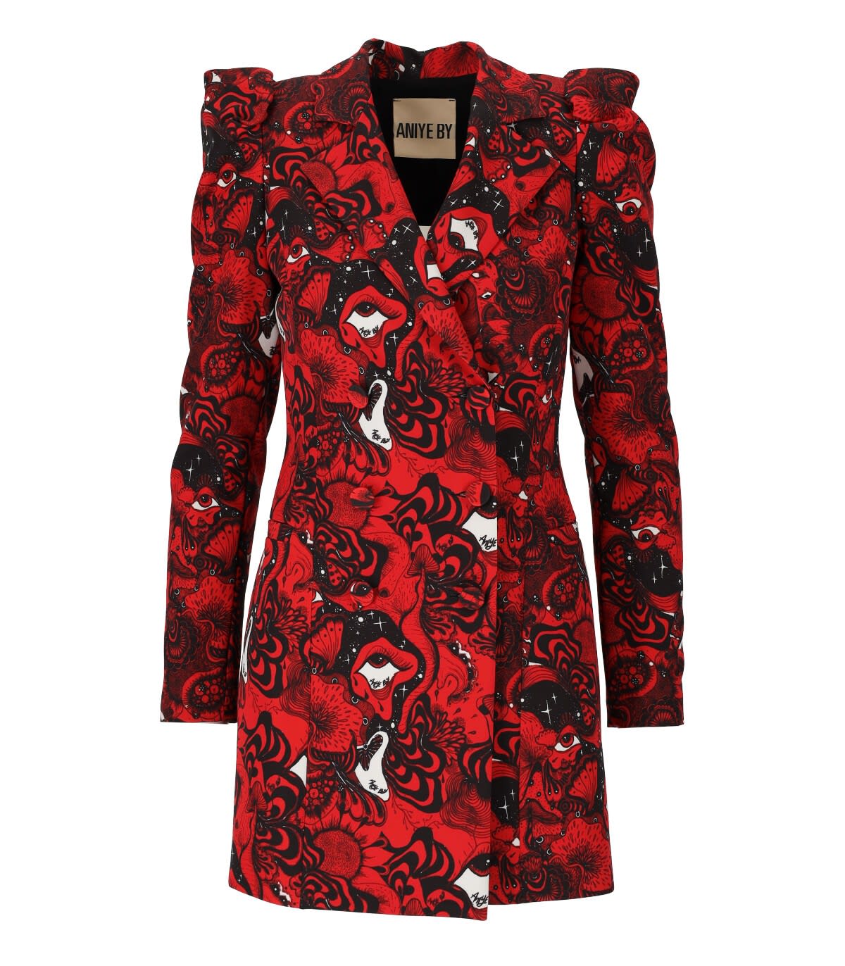Aniye By Christi Red Black Coat Dress