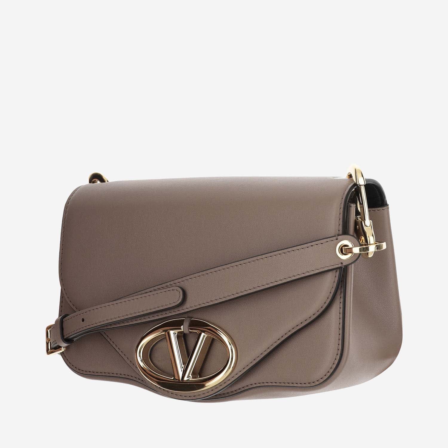 Shop Valentino Vlogo Signature Messenger Bag In Beige