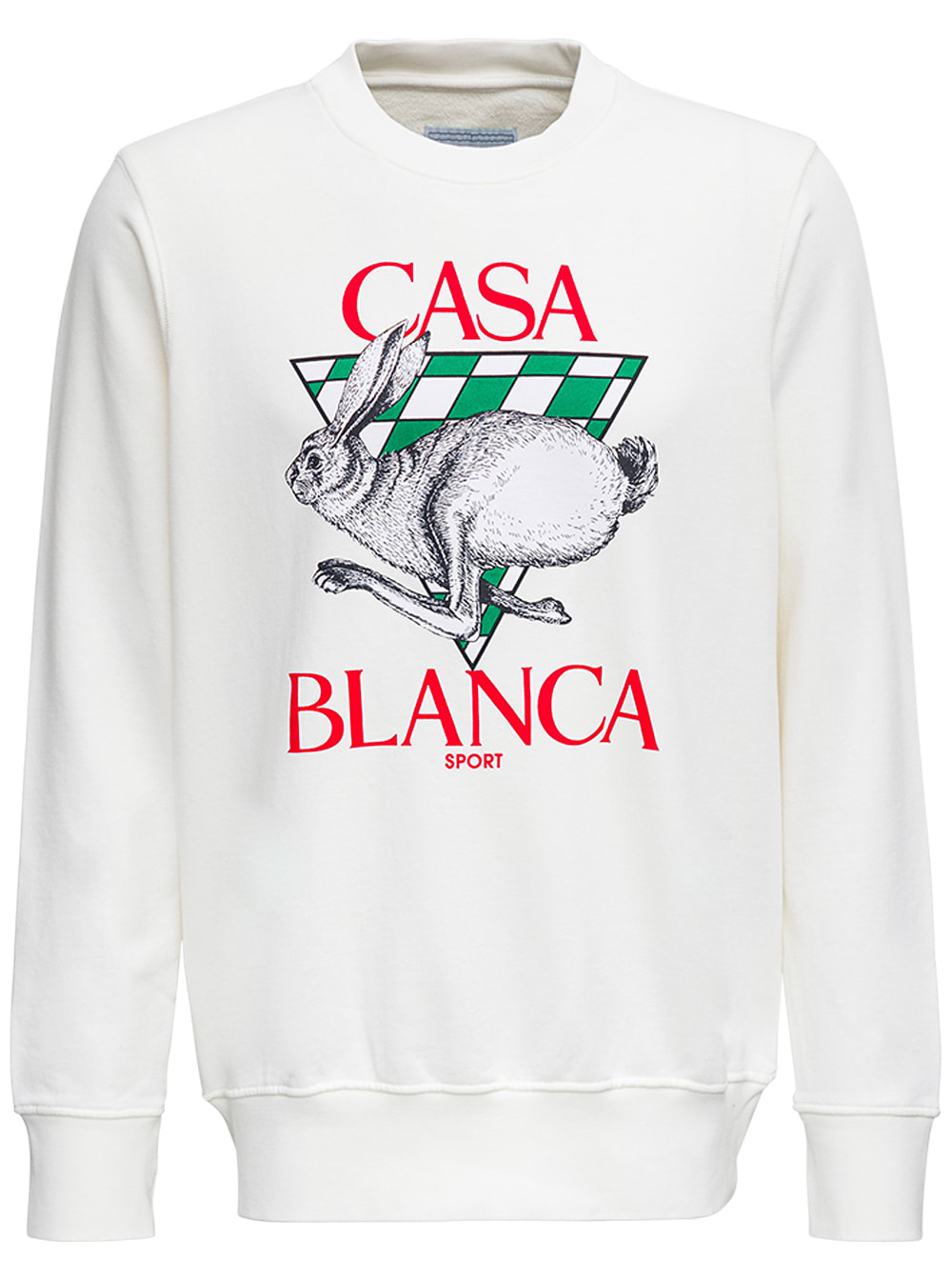 Casablanca White Cotton Sweatshirt With Casa Blanca Print