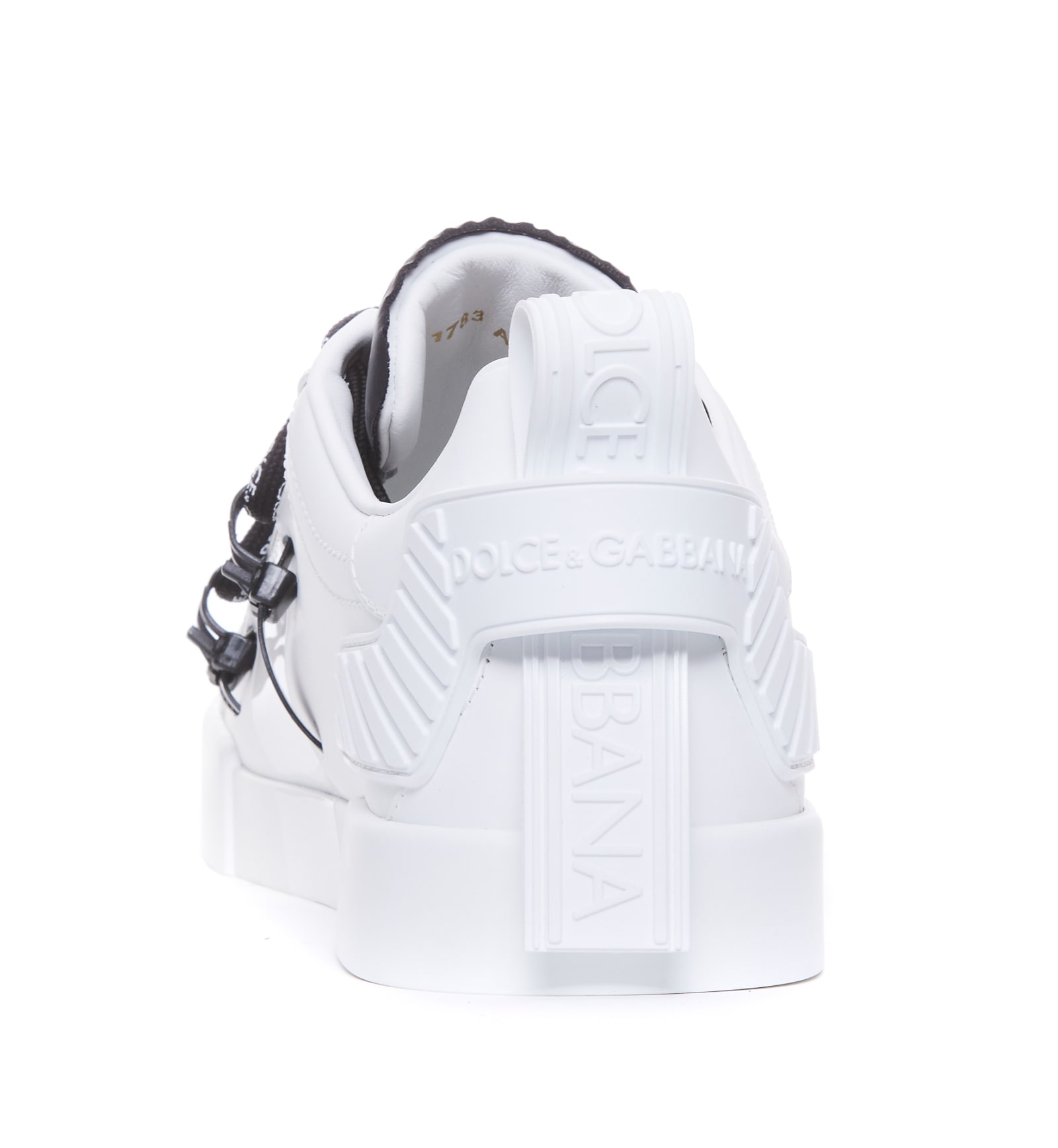 Shop Dolce & Gabbana Portofino Leather And Patent Sneakers In White