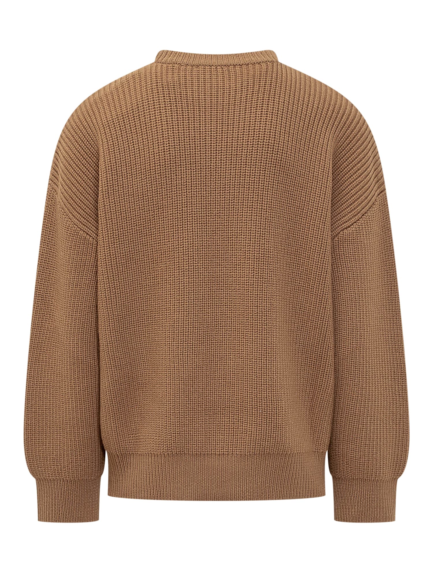 Shop Marine Serre Sweater With Logo In Camel