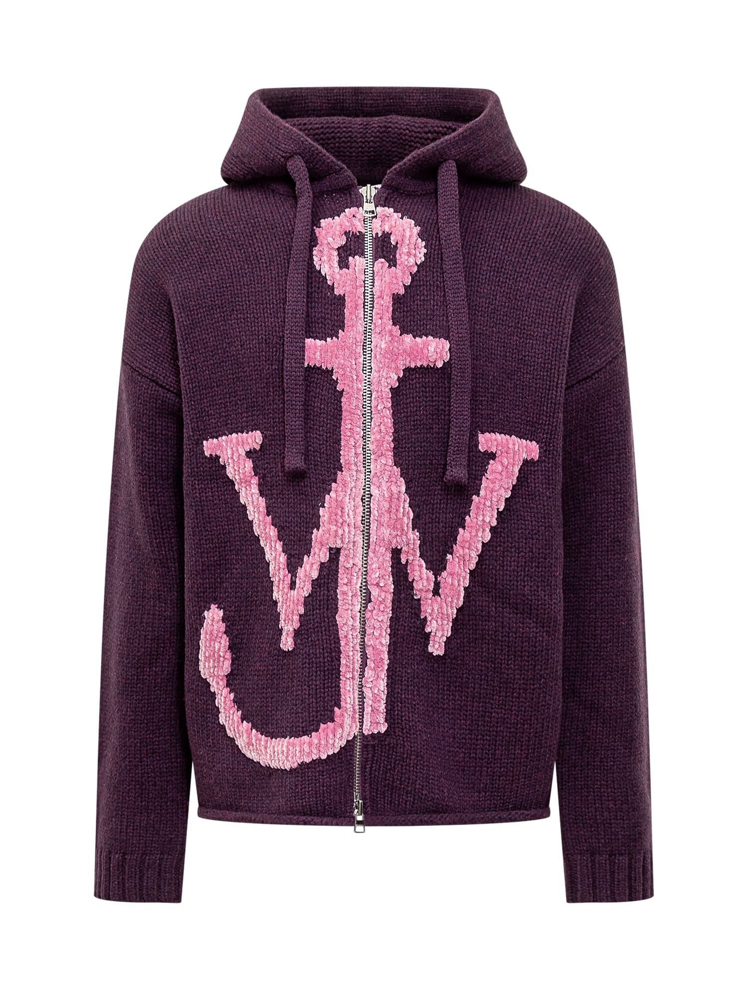 Shop Jw Anderson Hoodie With Logo In Plum