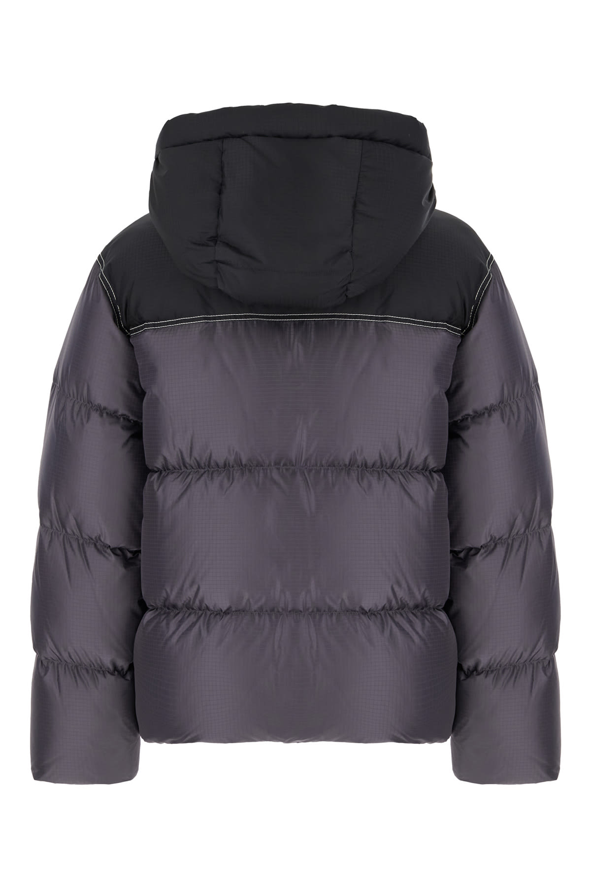 Shop Off-white Grey Nylon Down Jacket In Dark Grey