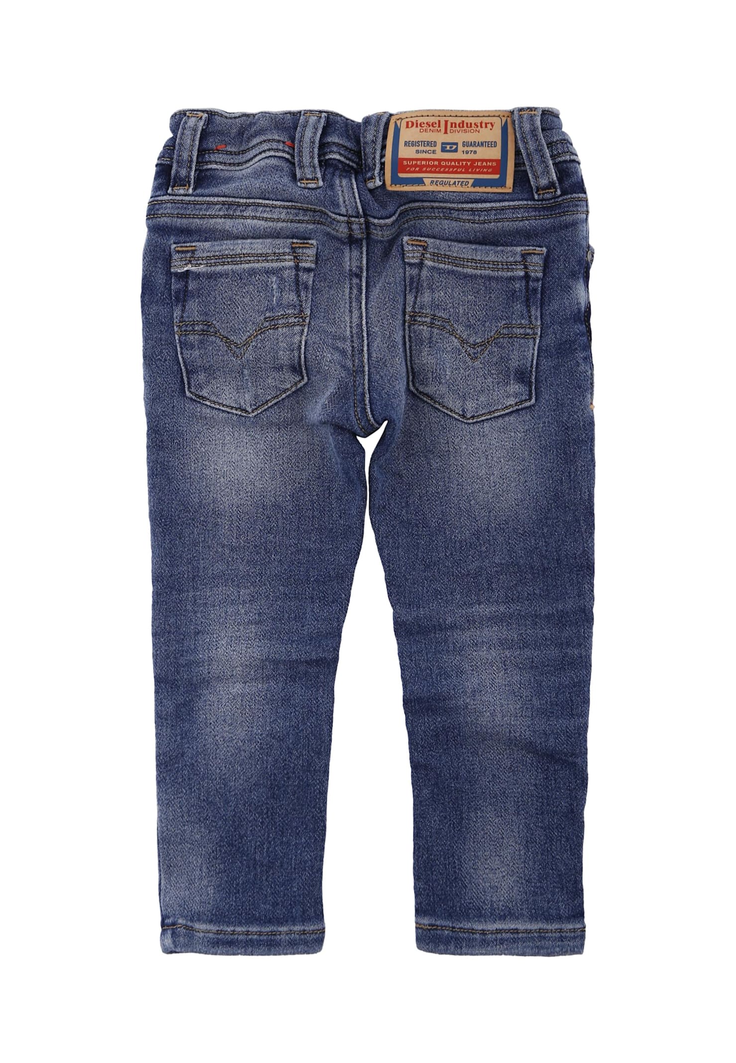 Diesel Dnim Jeans For Baby Boy With Logo In Blue