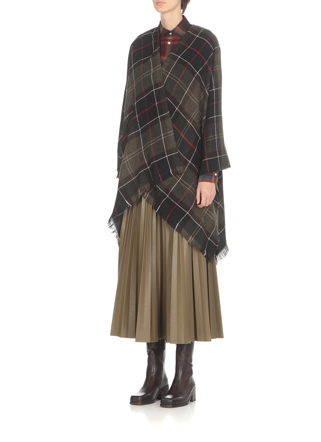 Barbour Staffin Tartan Cape In Multi