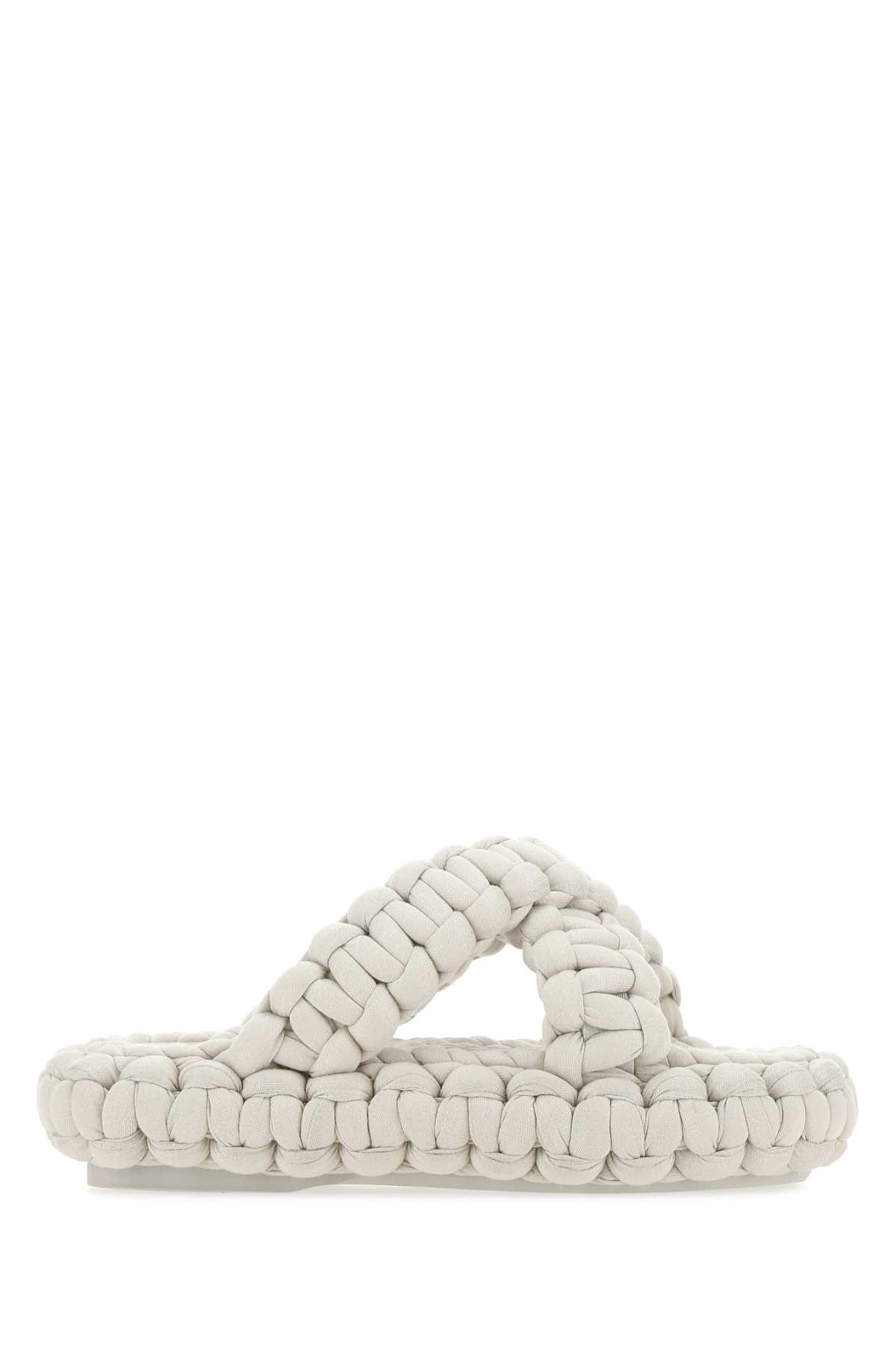 Chloé Ivory Stretch Fabric Kamy Slippers In 122