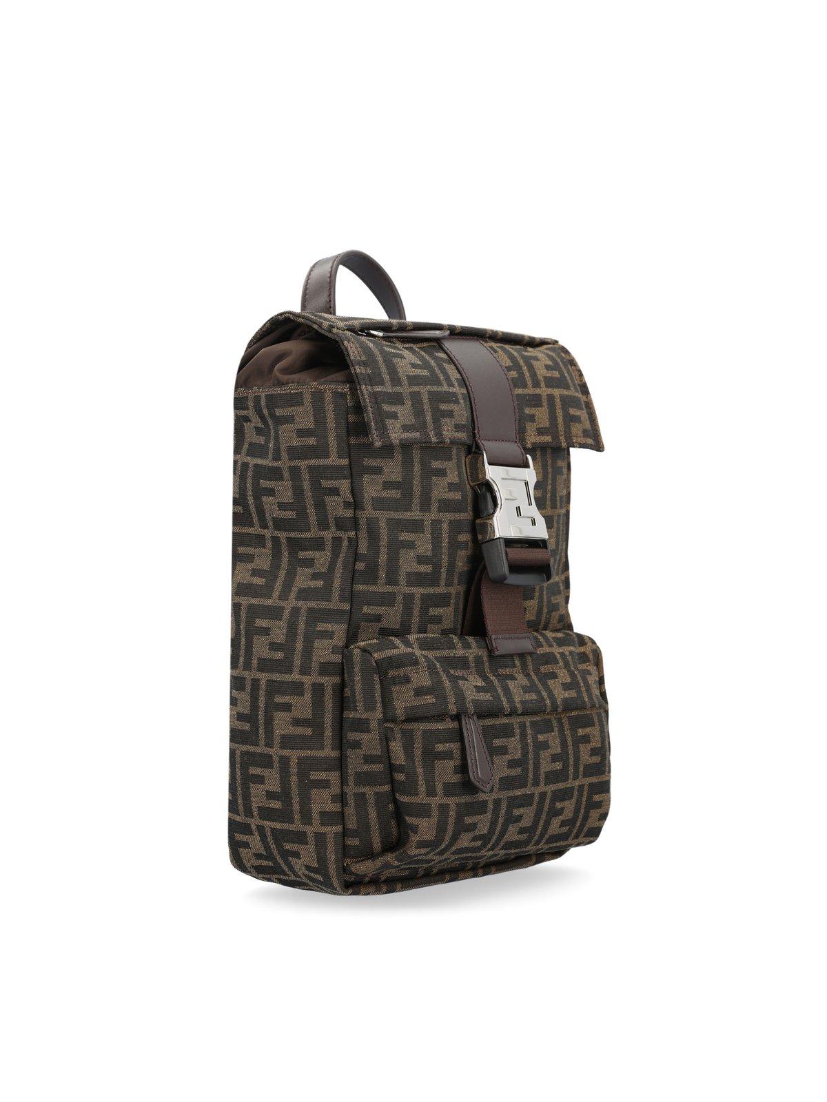 Shop Fendi Ness Ff Small Backpack In Brown