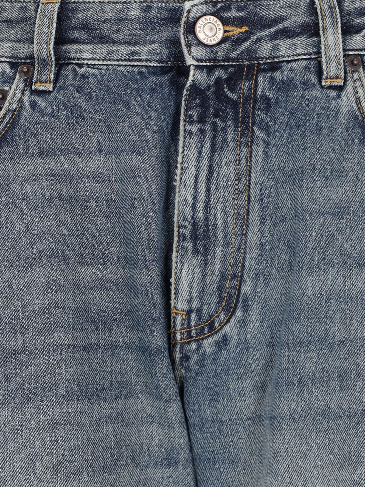 Balenciaga Straight Leg Trousers Distressed Detailing In Blue