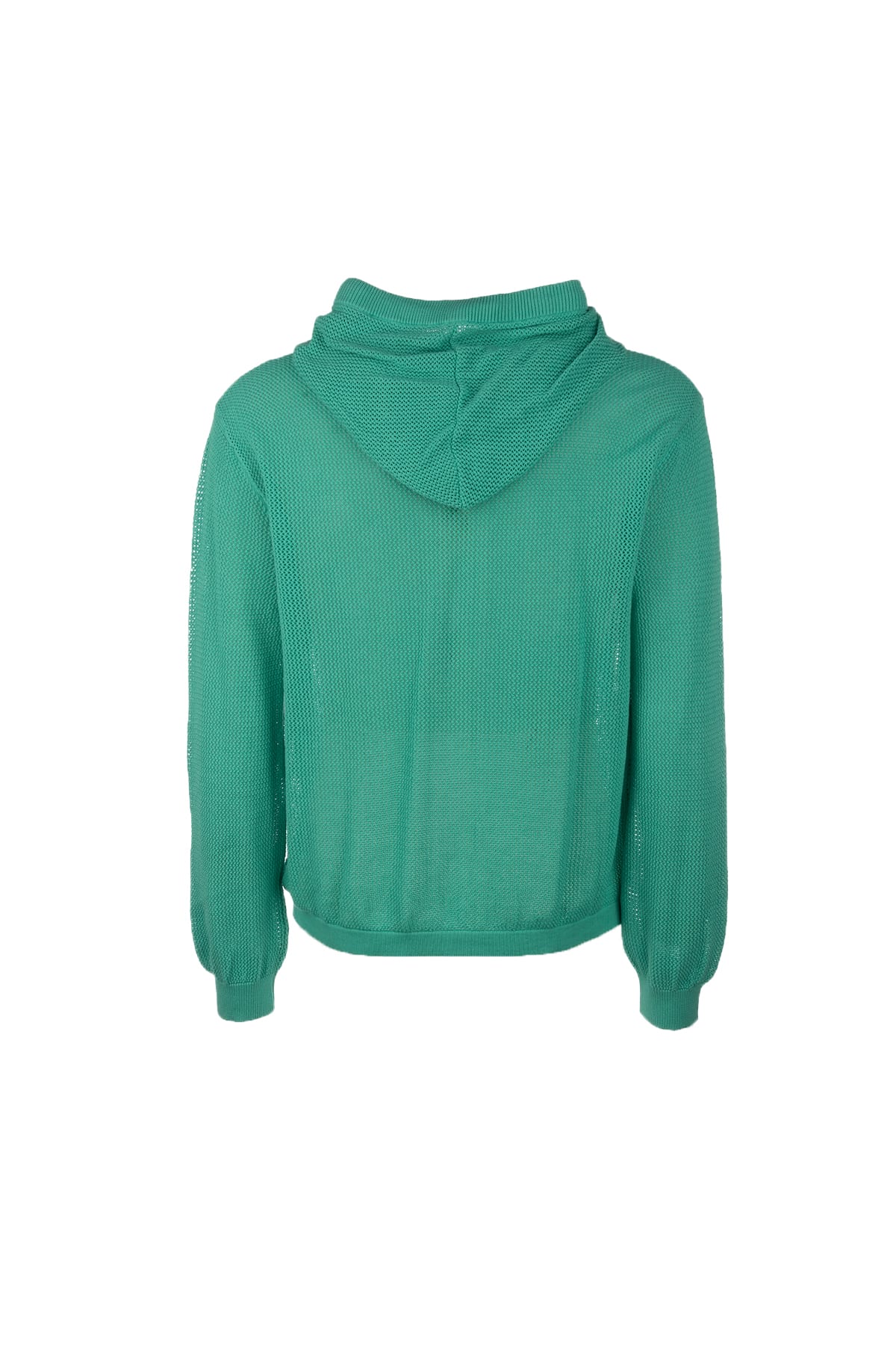 Laneus Drawstring Hooded Sweater Ribbed Cuffs In Green