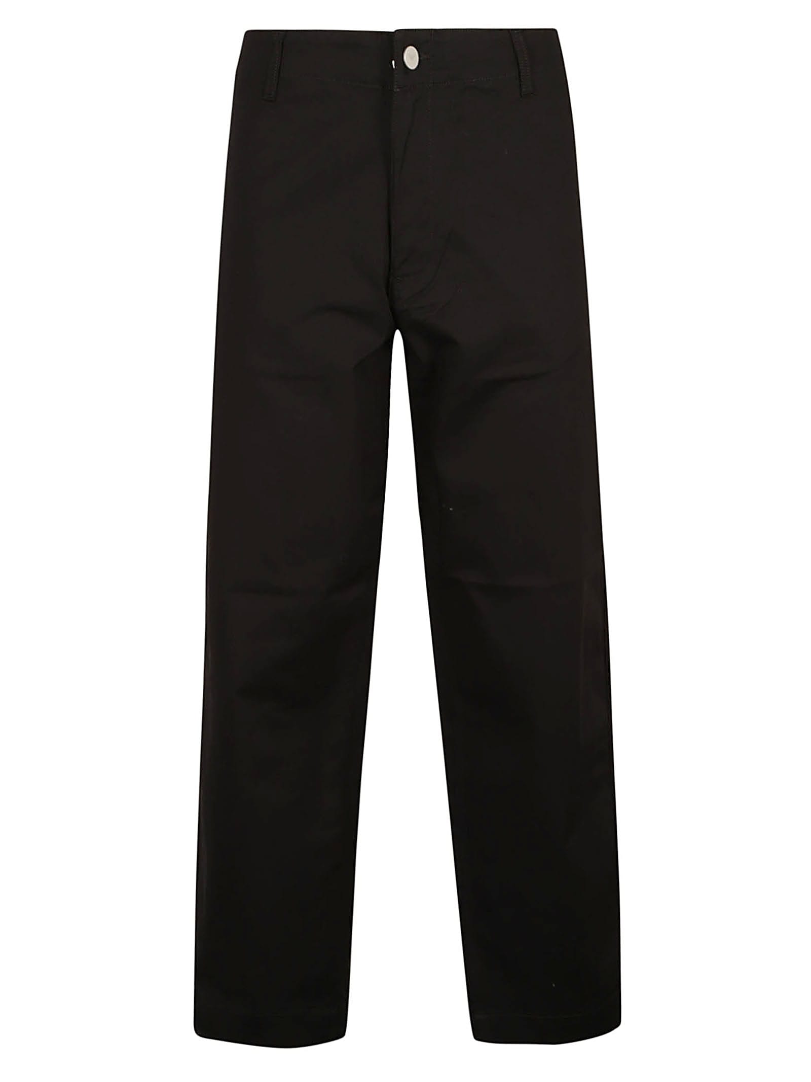Shop Emporio Armani Wide Straight Leg Plain Trousers In Black