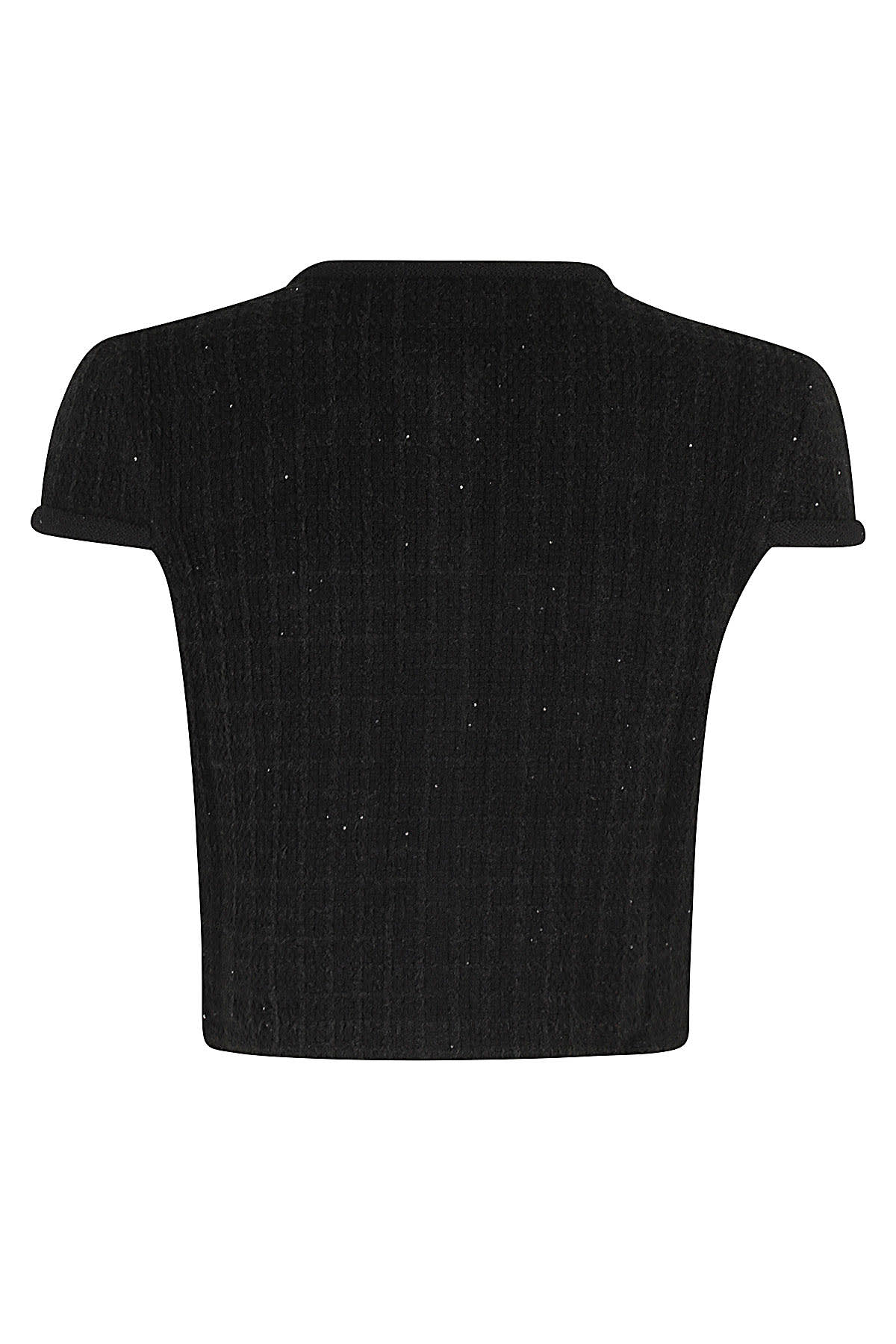 Shop Self-portrait Jewel Button Knit Top In Black