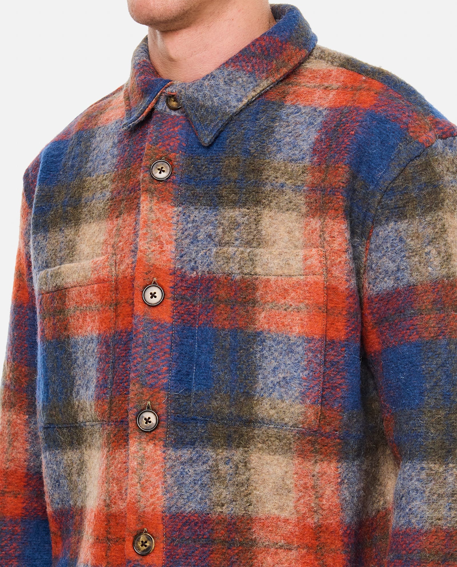 Shop Portuguese Flannel Parker Overshirt In Multicolour