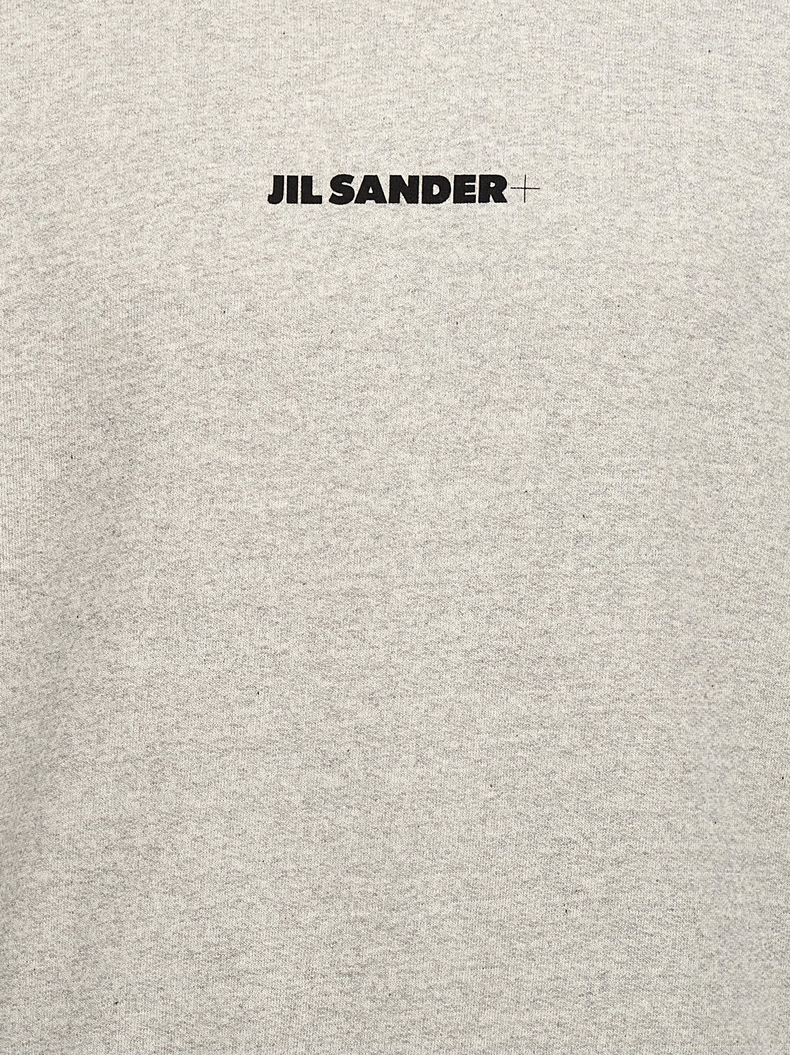 Shop Jil Sander Logo Print Hoodie In Gray