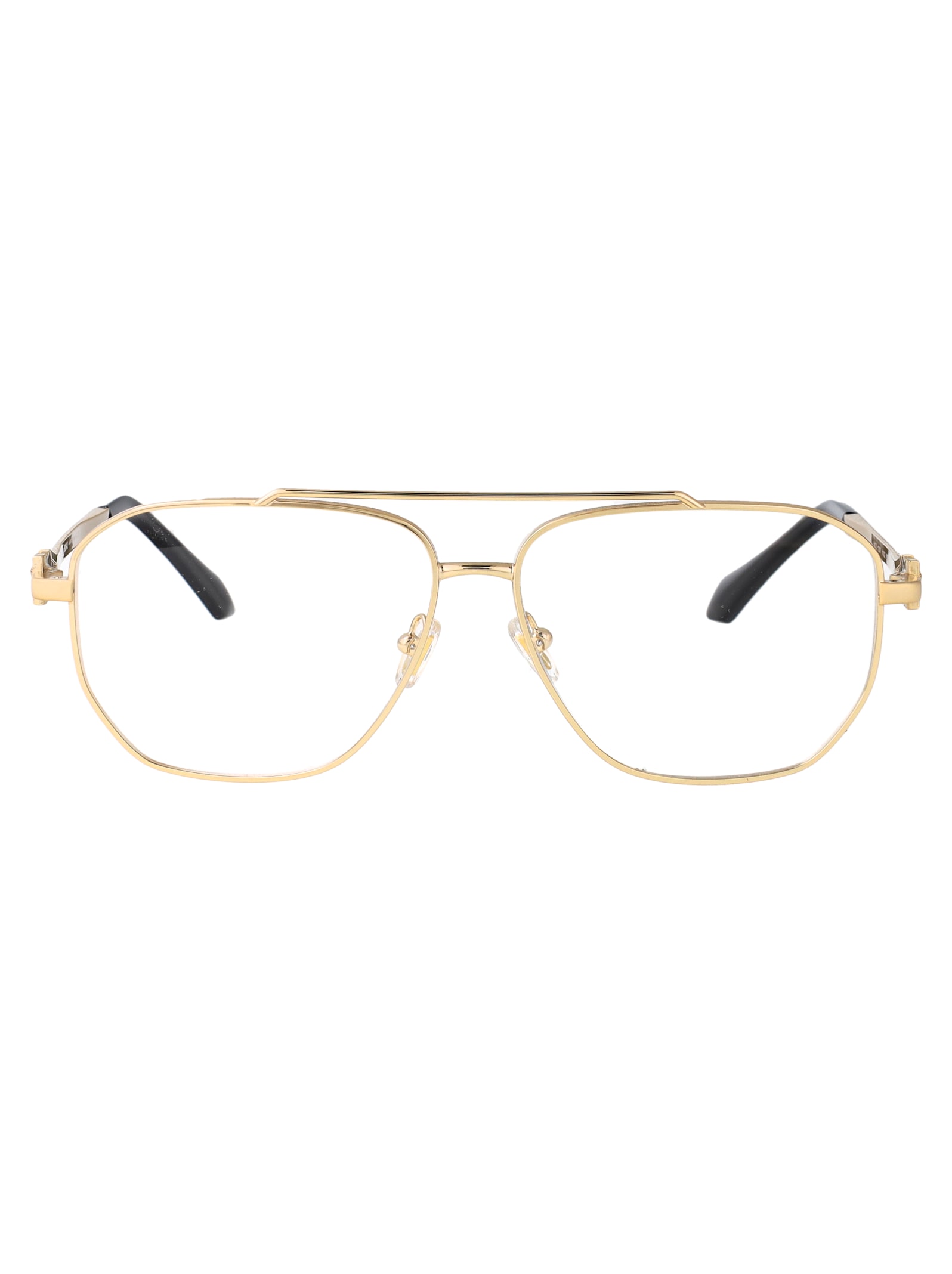 Versace 57mm Irregular Square Optical Glasses In Gold