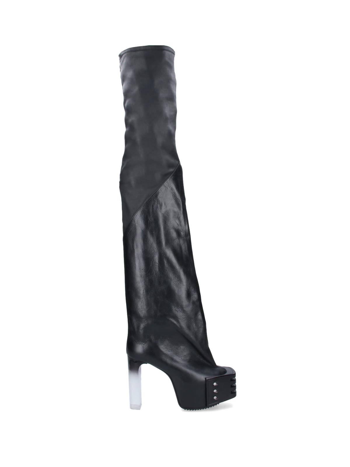 Shop Rick Owens Over The Knee Boots In Black