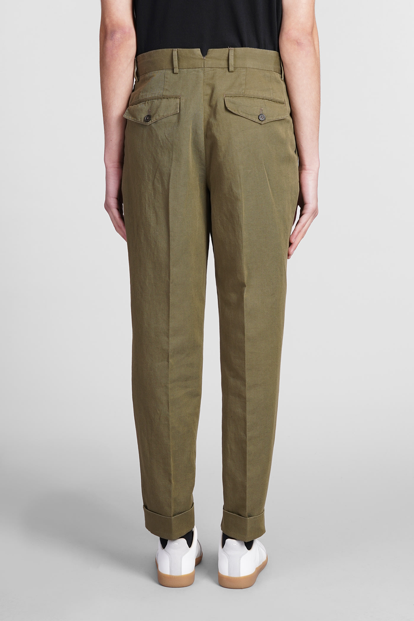 Shop Pt01 Pants In Green Cotton