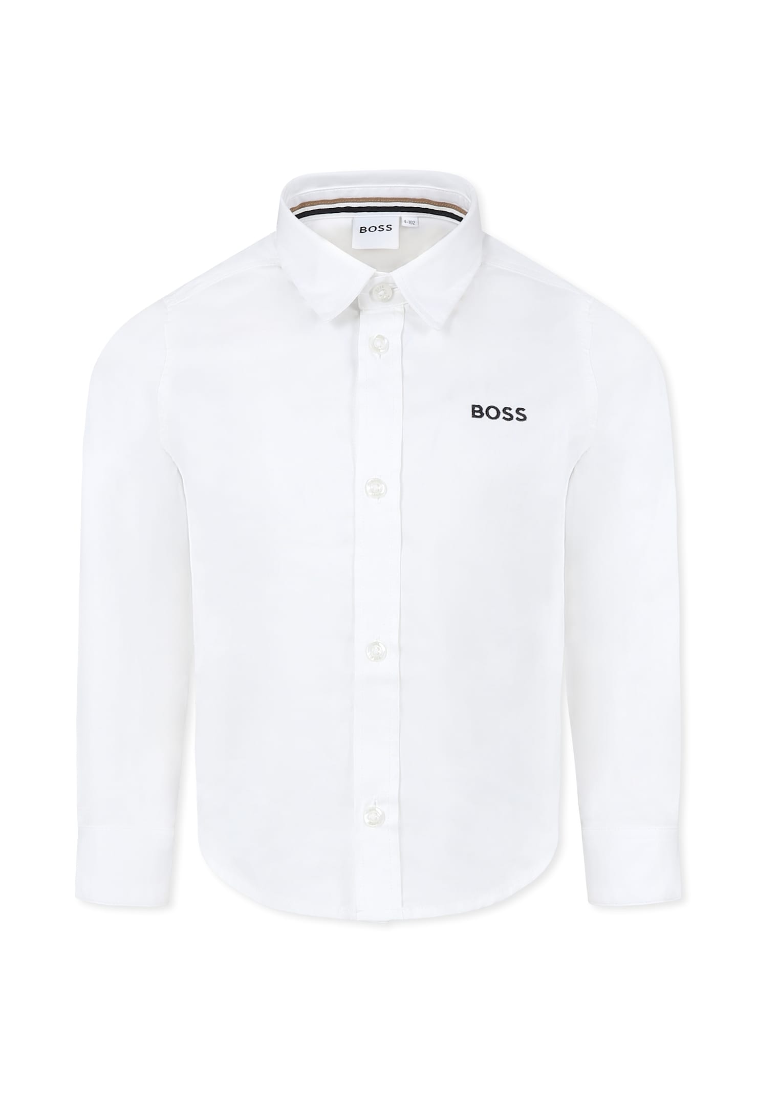 Hugo Boss White Shirt For Boy With Logo In White