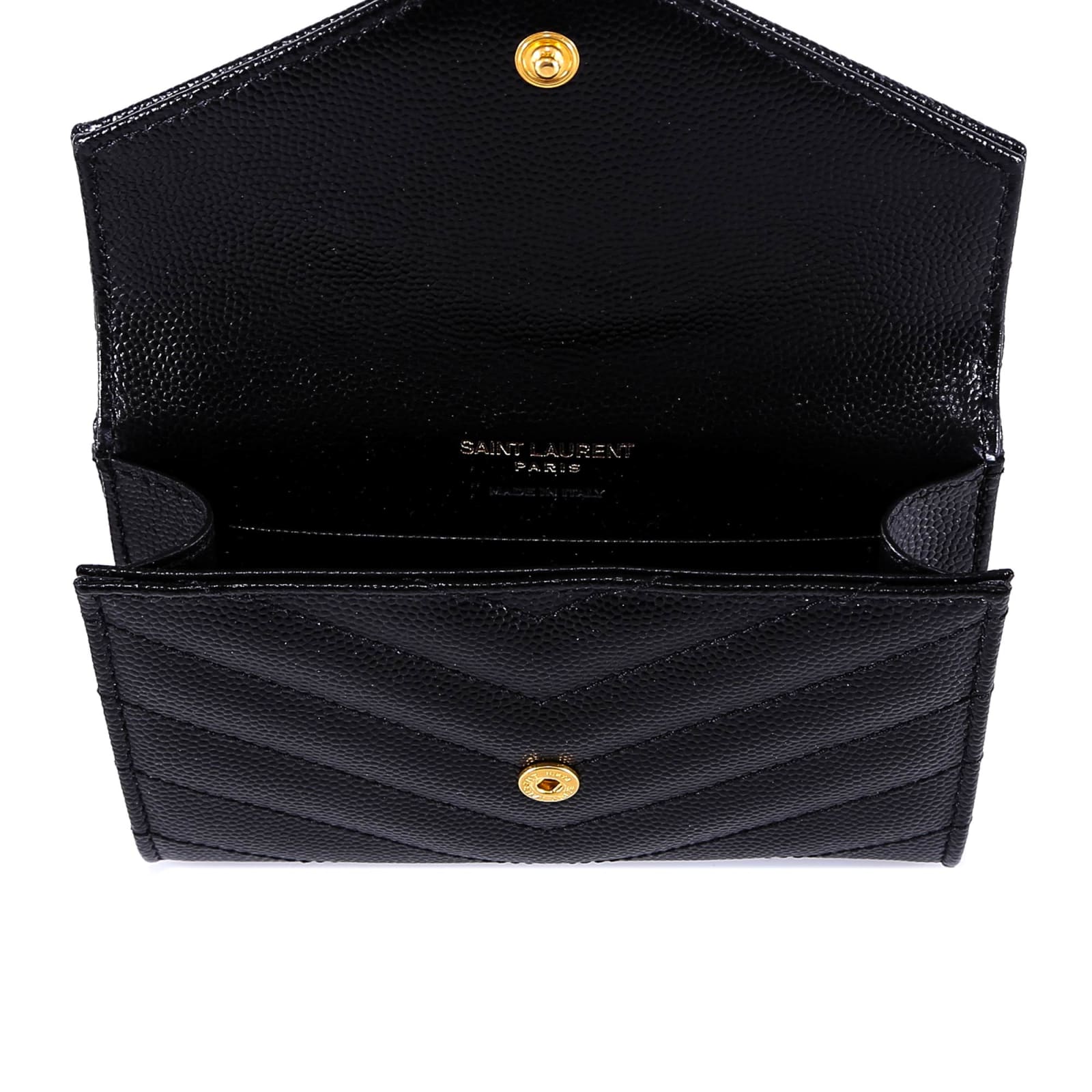 Shop Saint Laurent Cassandra Wallet In Black