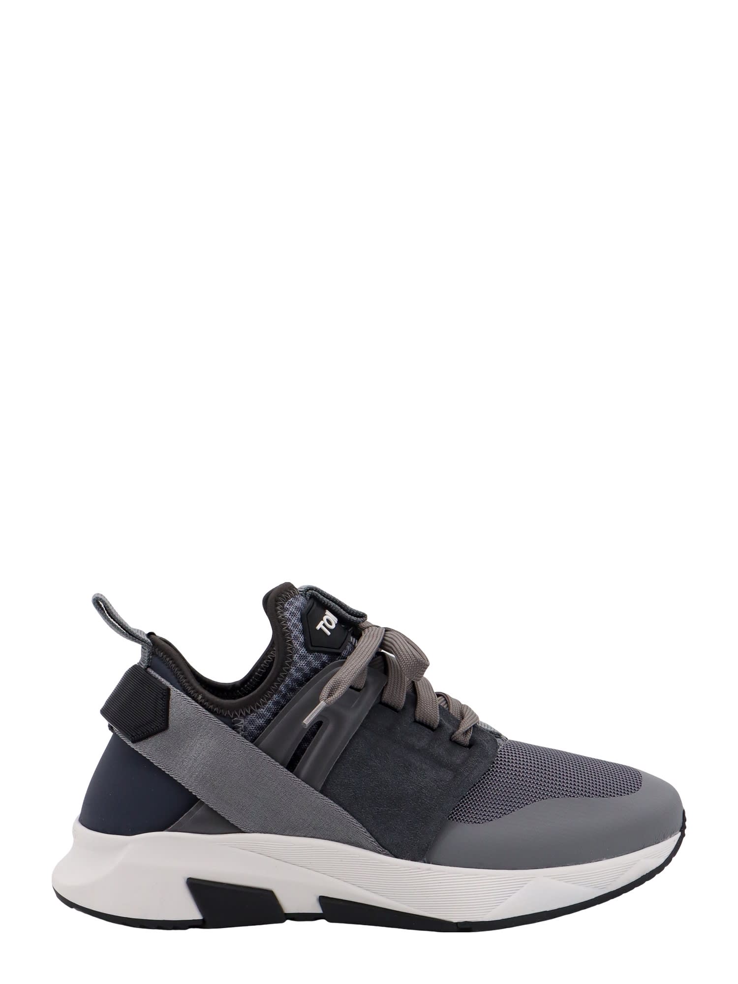 Shop Tom Ford Jago Sneakers In Grey/white
