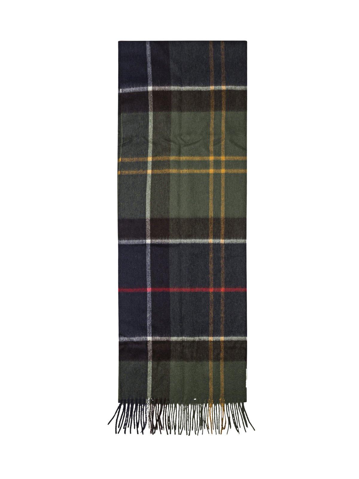 Barbour Checked Fringed Scarf In Multi