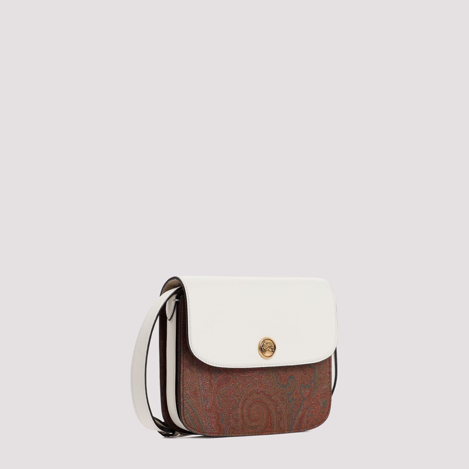 Shop Etro Crossbody Small Essential Bag In Bianco Latte