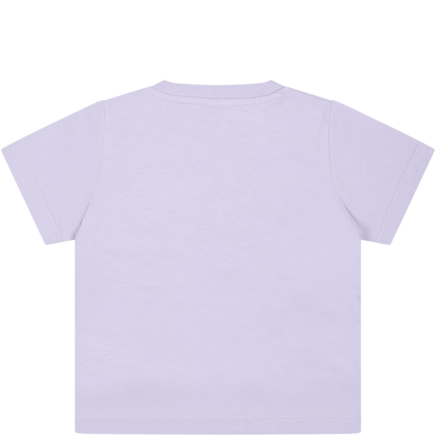 Shop Stella Mccartney Purple T-shirt For Baby Girl With Little Animal In Violet