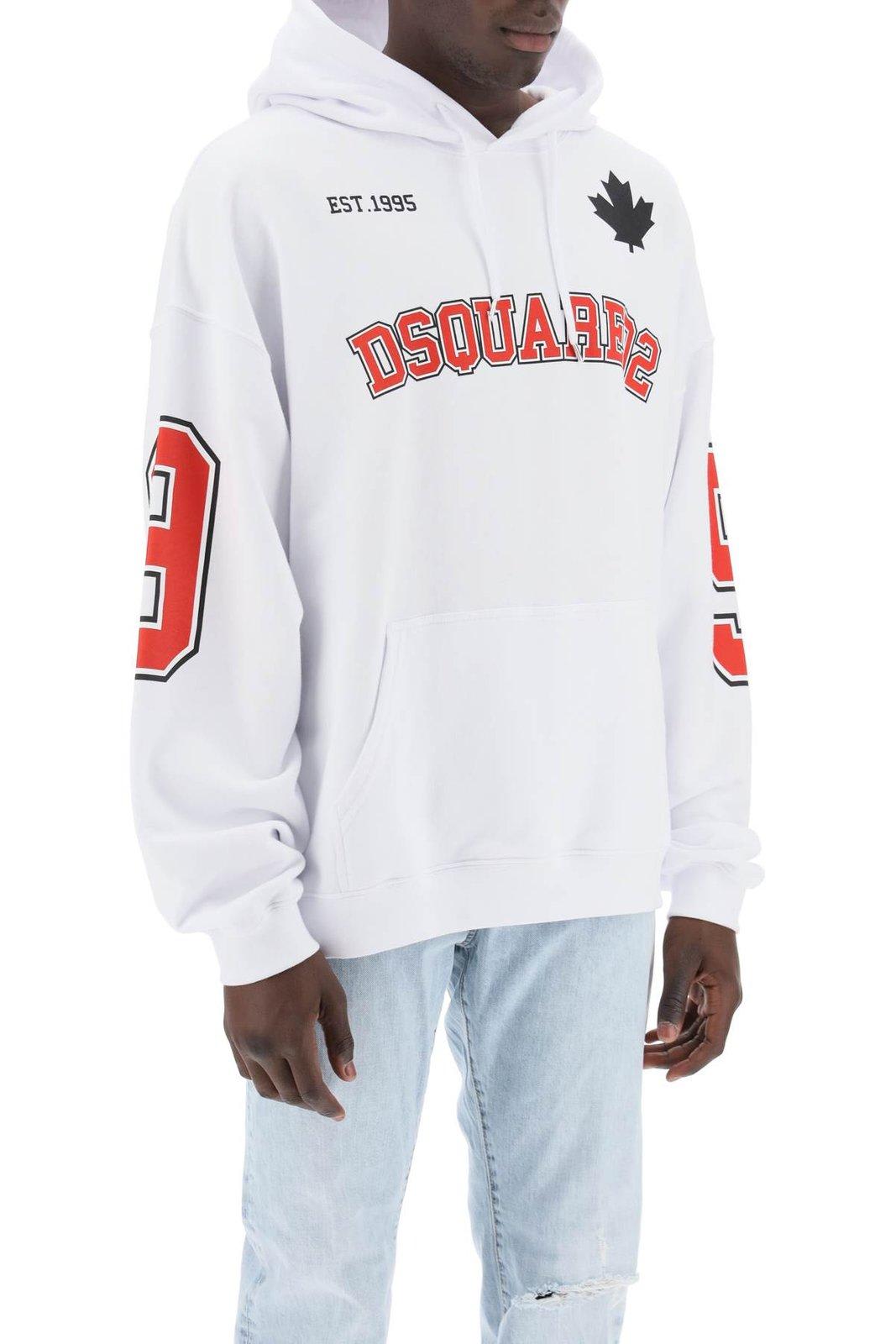 Shop Dsquared2 Caten 64 Drawstring Hoodie In White (white)