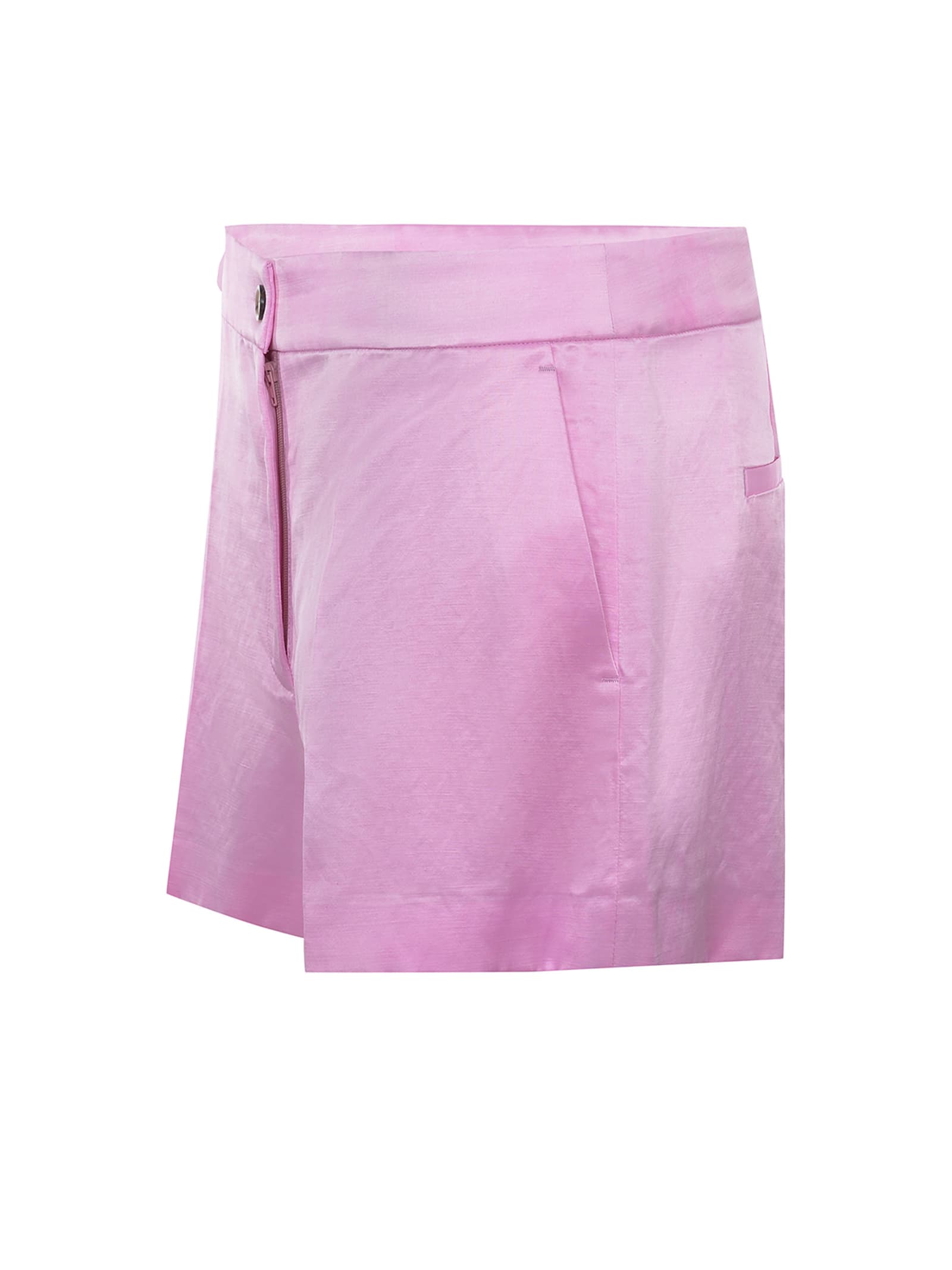 Pinko Linen-blend Shorts In Pink