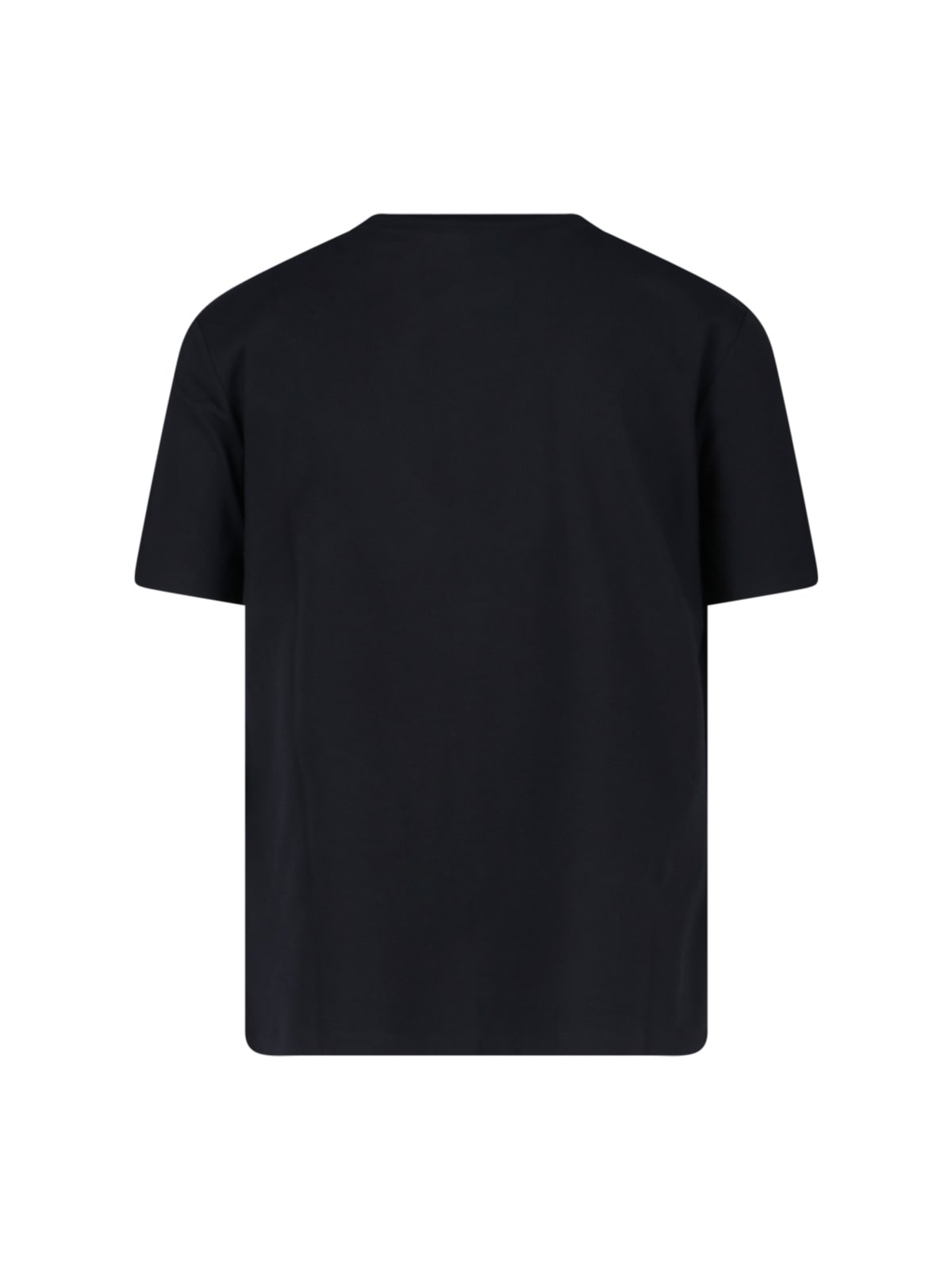 Balmain Black Crewneck T-shirt With Logo Lettering Print On The Front In Cotton Man In Black