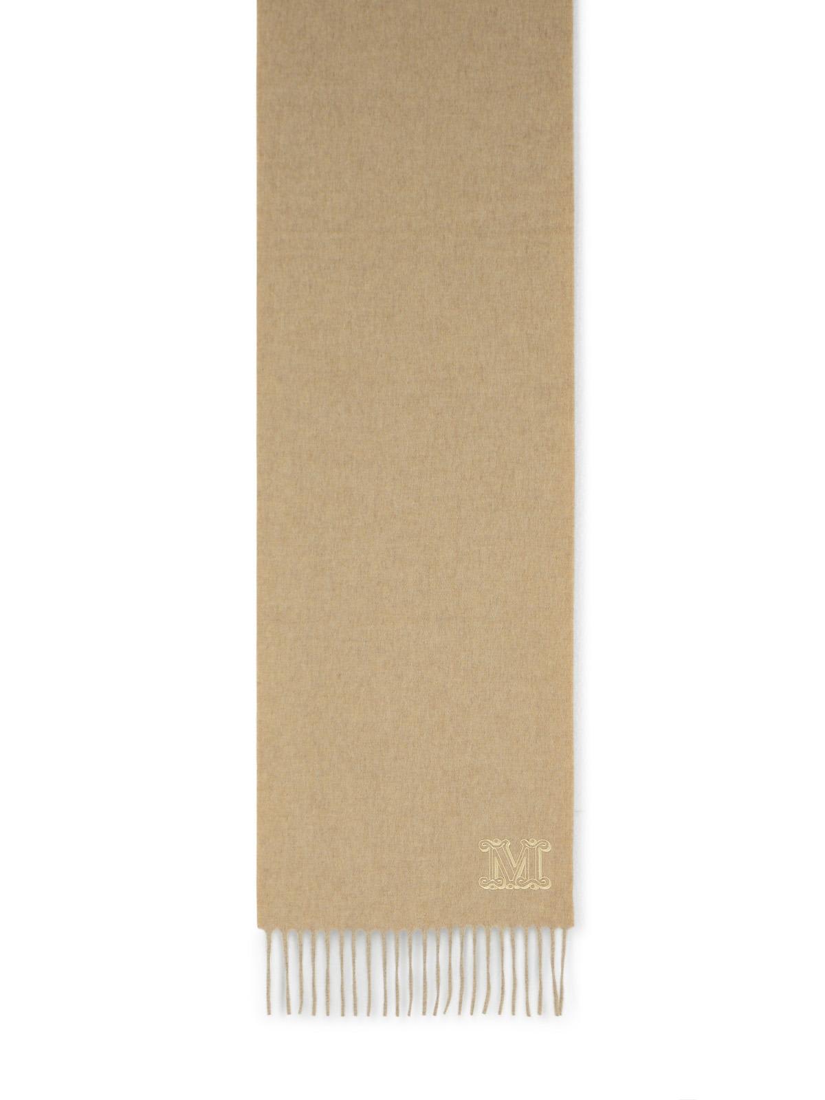 Max Mara Wsdalia Cashmere Stole With Beige Monogram Embroidery