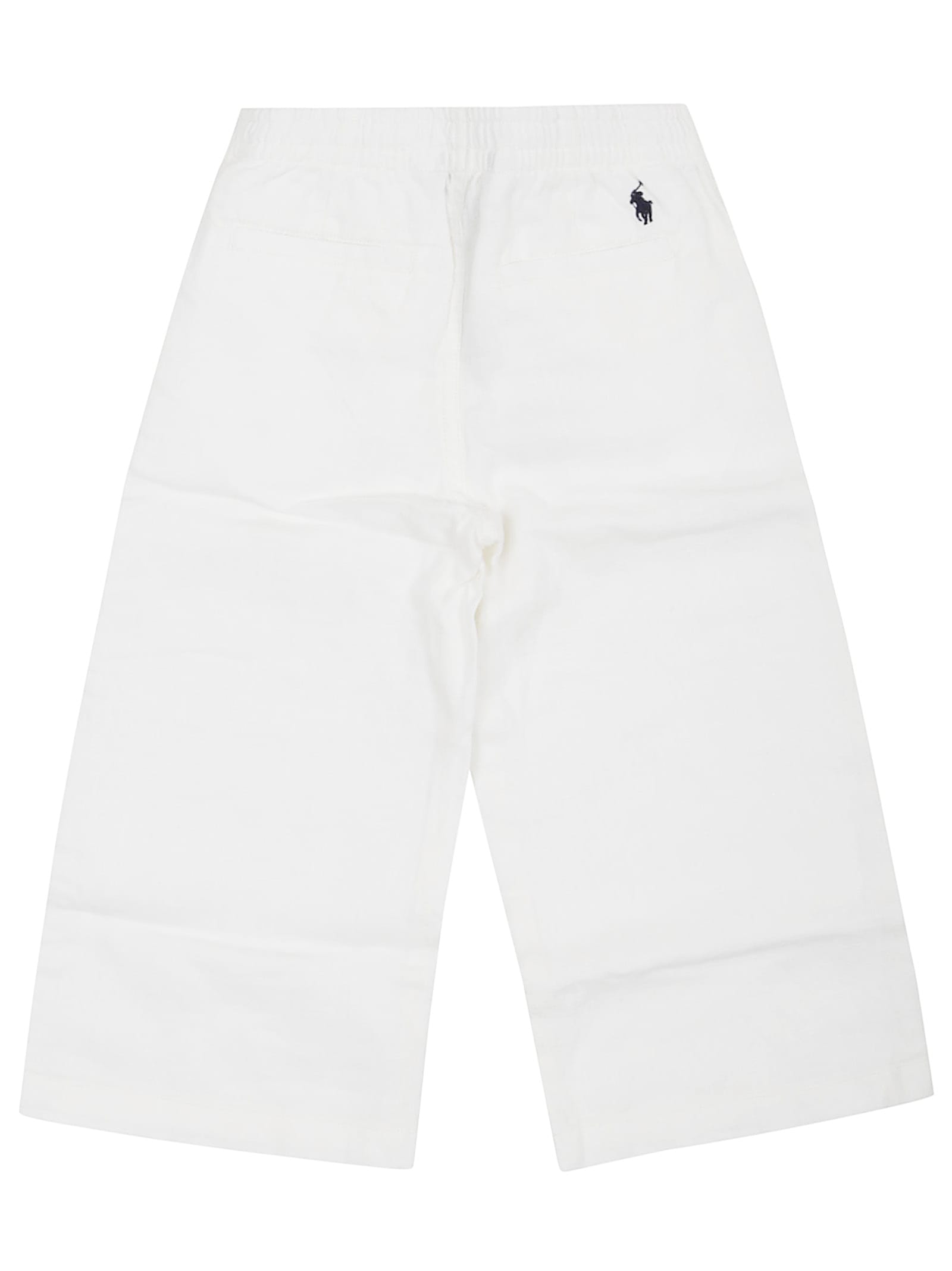 Ralph Lauren Wide Leg Prp-pants-flat Front In Deckwash White