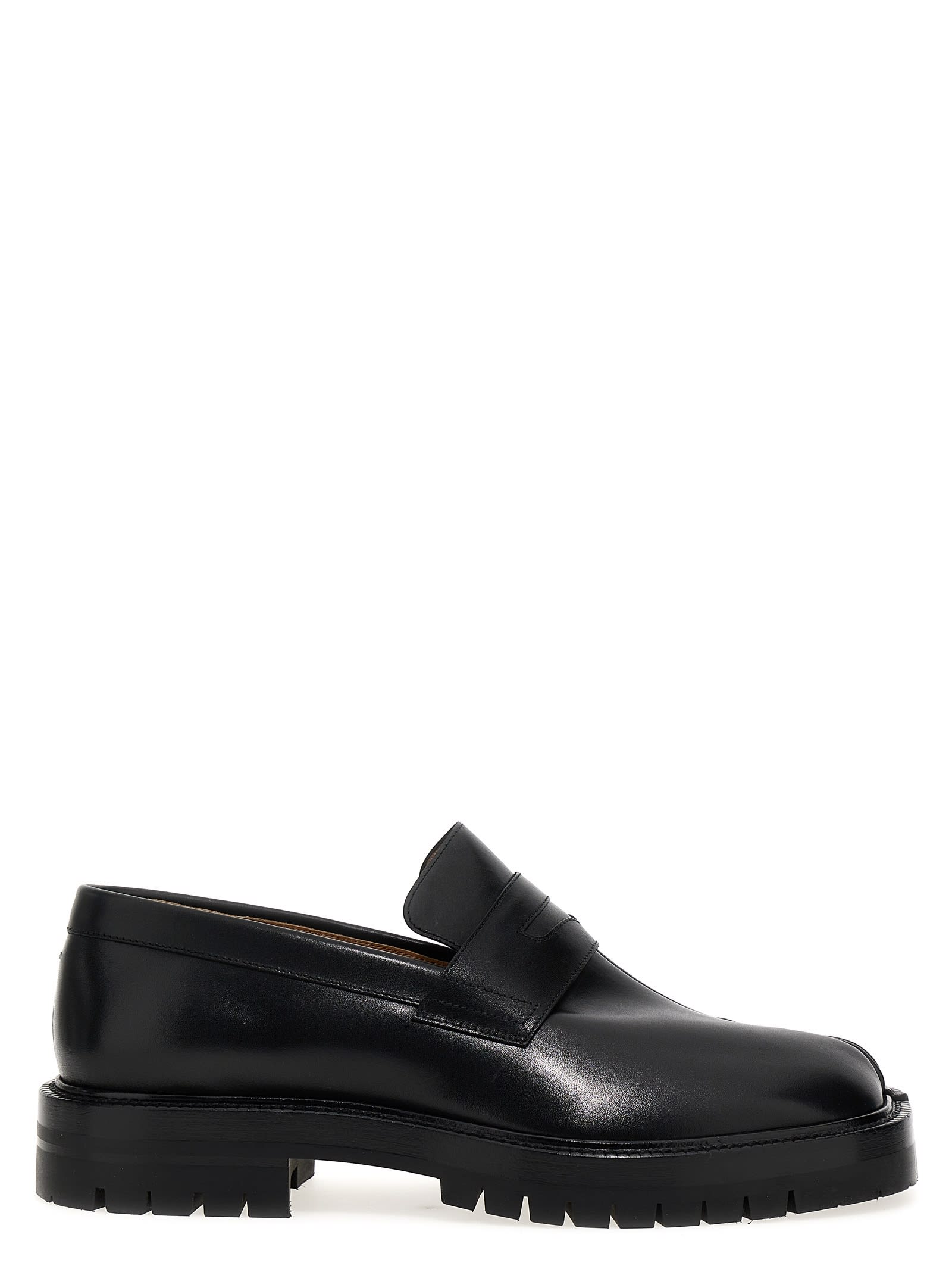 Shop Maison Margiela Tabi County Loafers In Black