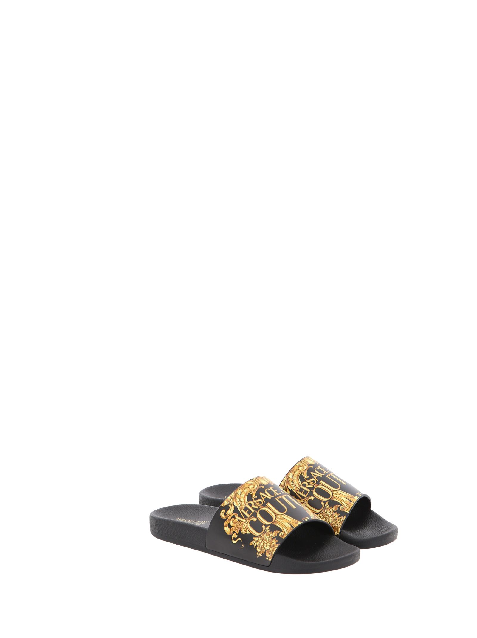 Versace Jeans Couture Shoes In Black/gold